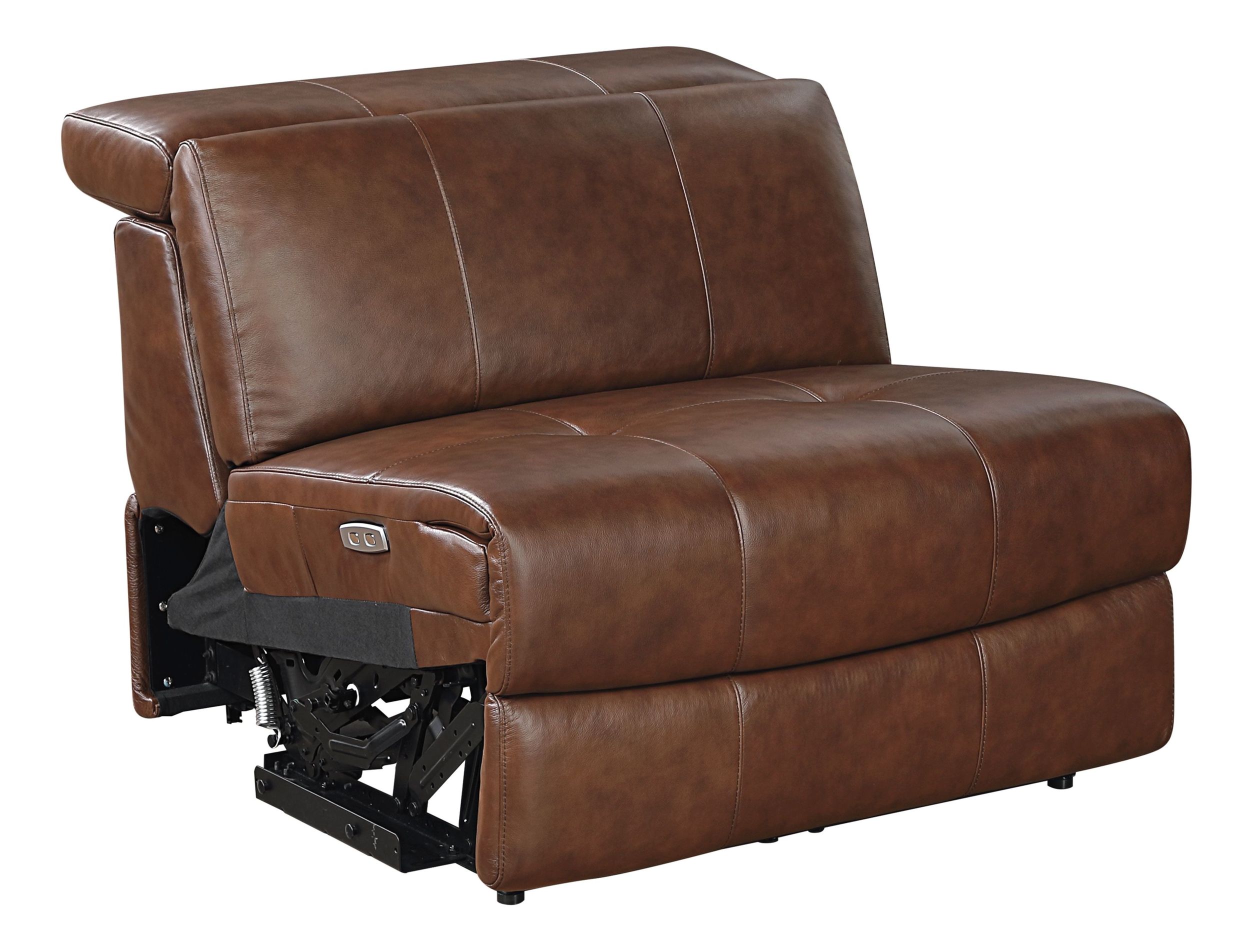 Sutton L-Shaped Leather 6‑Piece Power Reclining Modular Sectional with Power Headrests