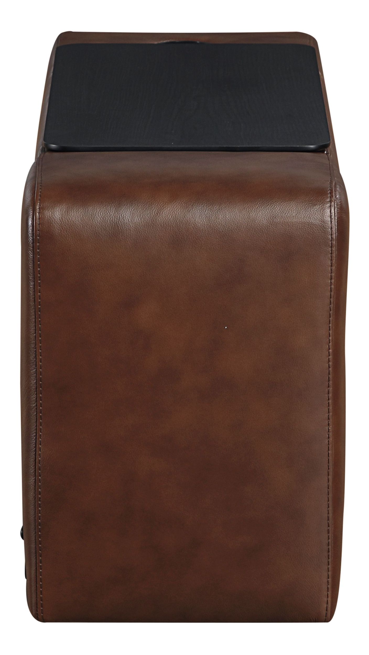Sutton Leather Power Double Reclining Modular Loveseat with Power Headrests