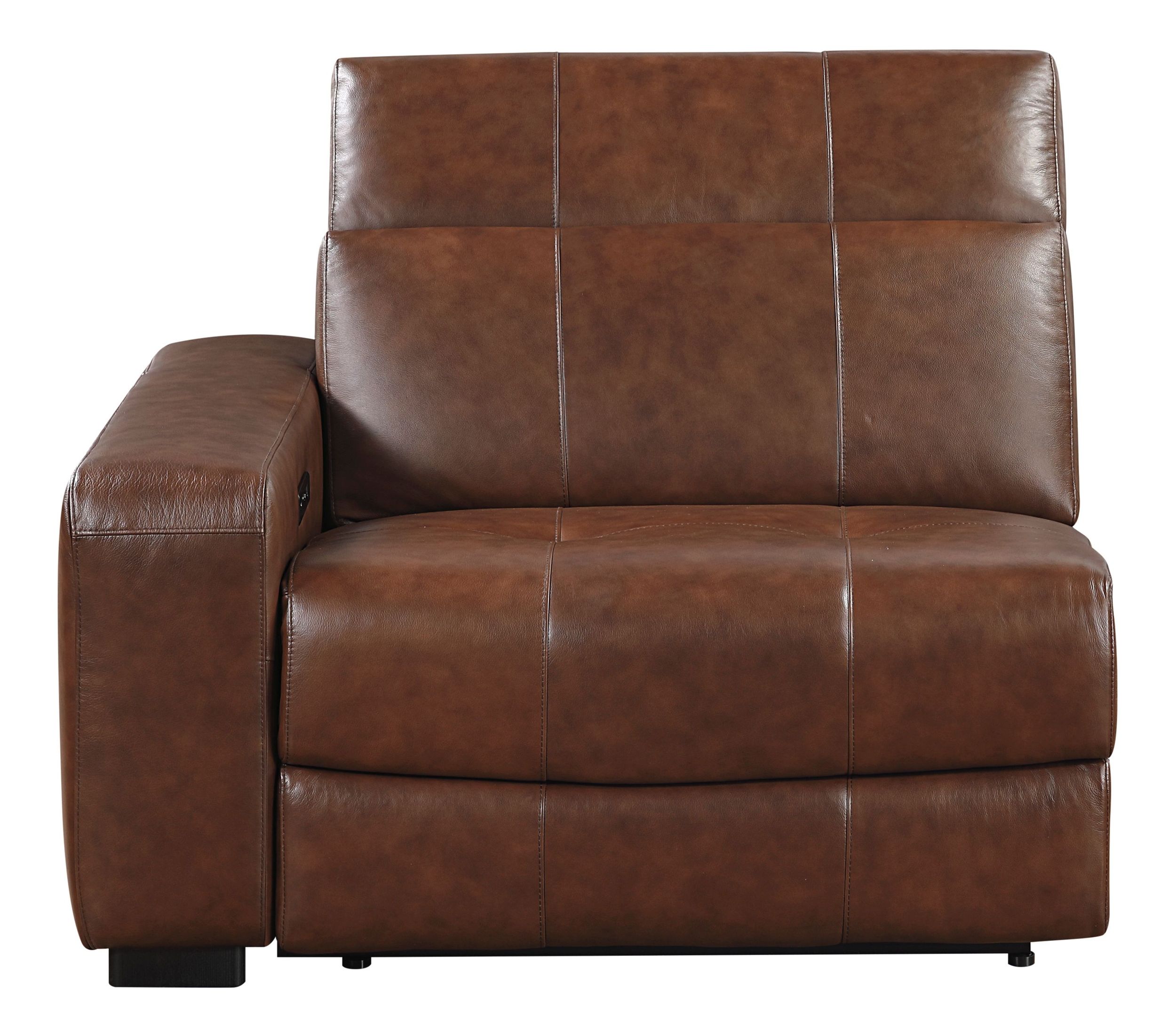 Sutton L-Shaped Leather 7‑Piece Power Reclining Modular Sectional with Power Headrests