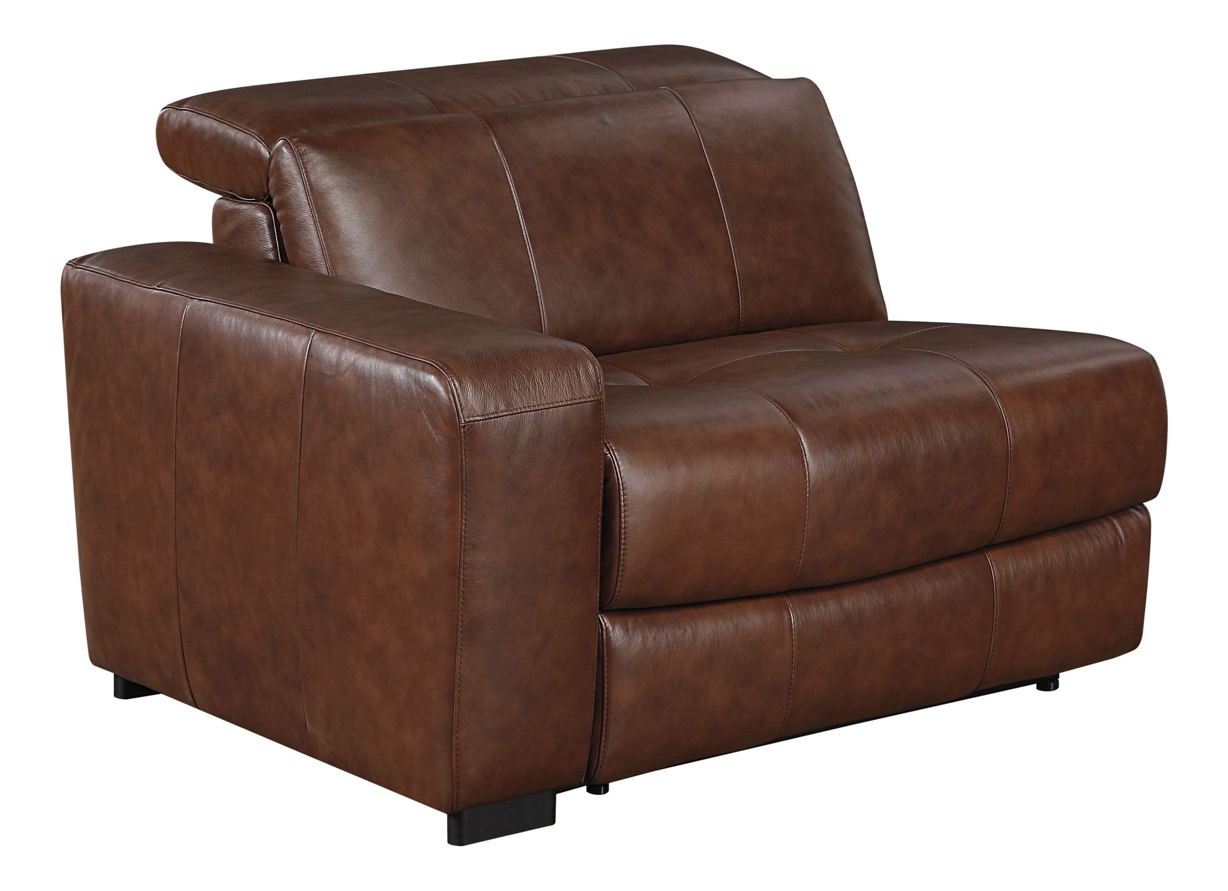 Sutton L-Shaped Leather 6‑Piece Power Reclining Modular Sectional with Power Headrests