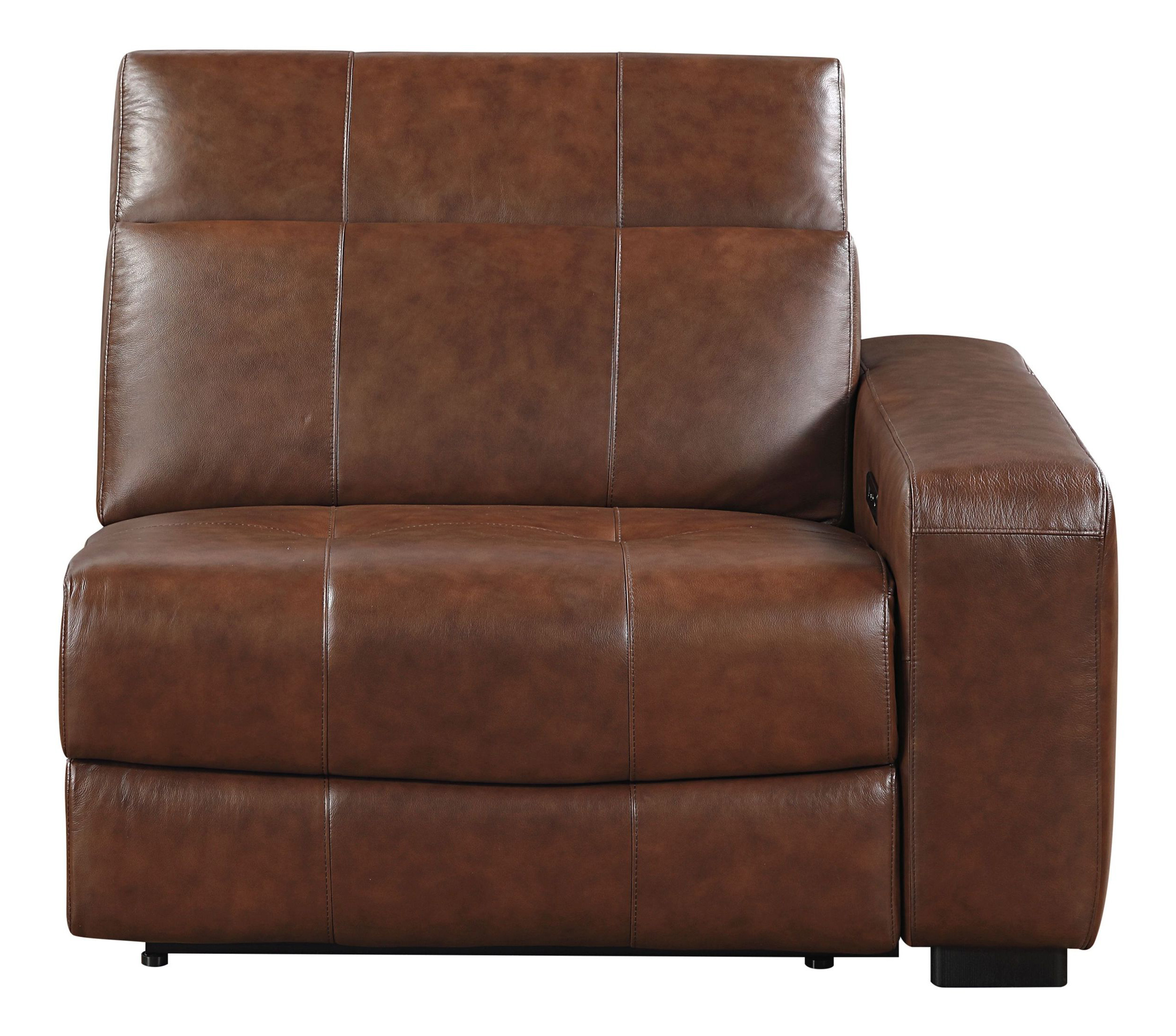 Sutton L-Shaped Leather 7‑Piece Power Reclining Modular Sectional with Power Headrests
