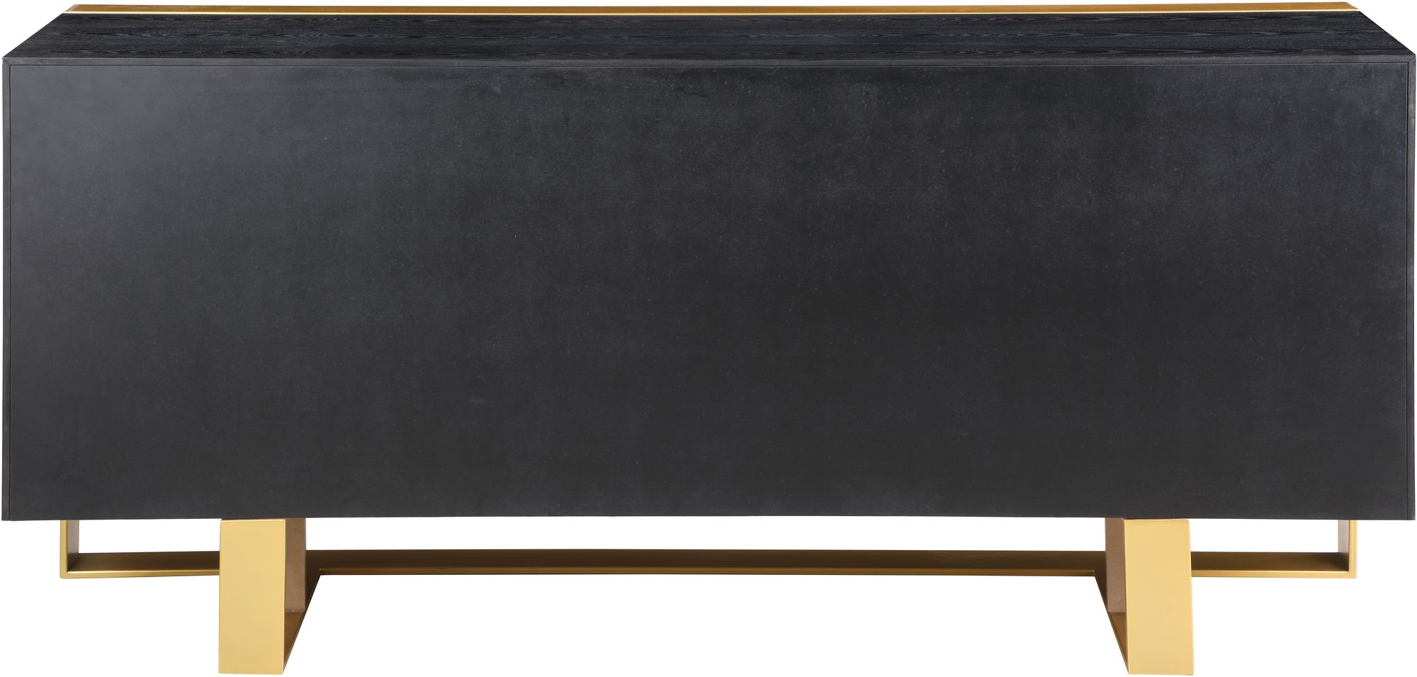 Sherwood 3-Door Oak Wood Veneer Sideboard with Brushed Gold Iron Base