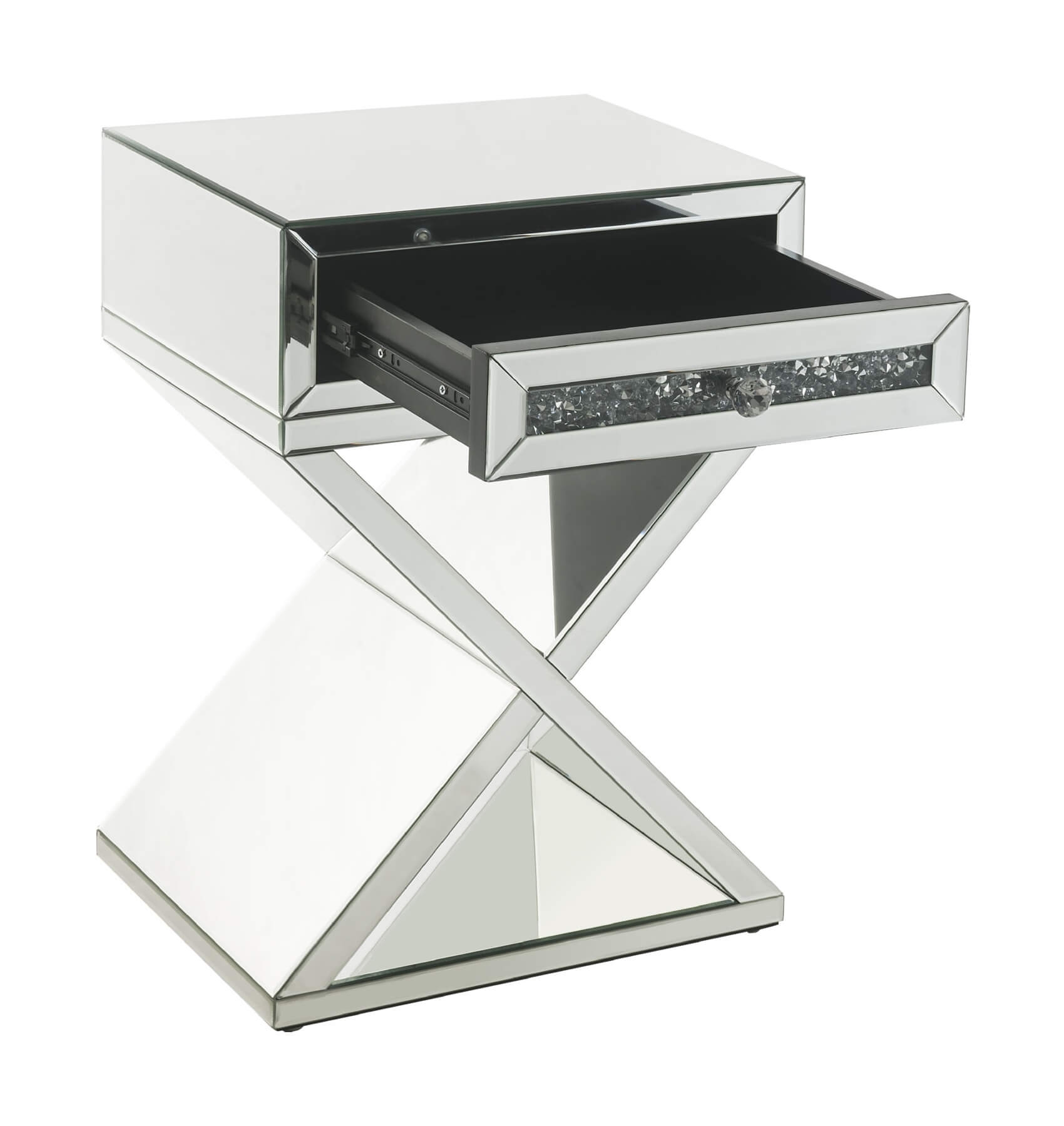 Noralie 97932 Mirrored/Faux Diamonds Accent Table