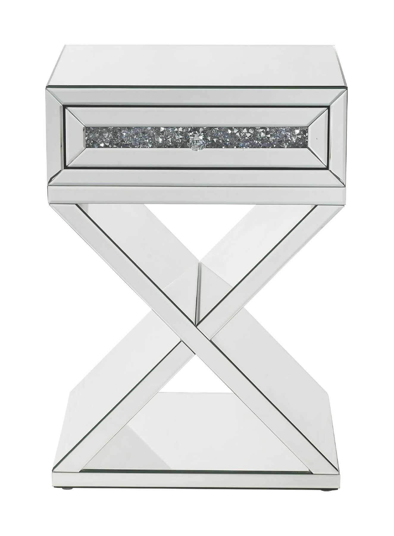 Noralie 97932 Mirrored/Faux Diamonds Accent Table