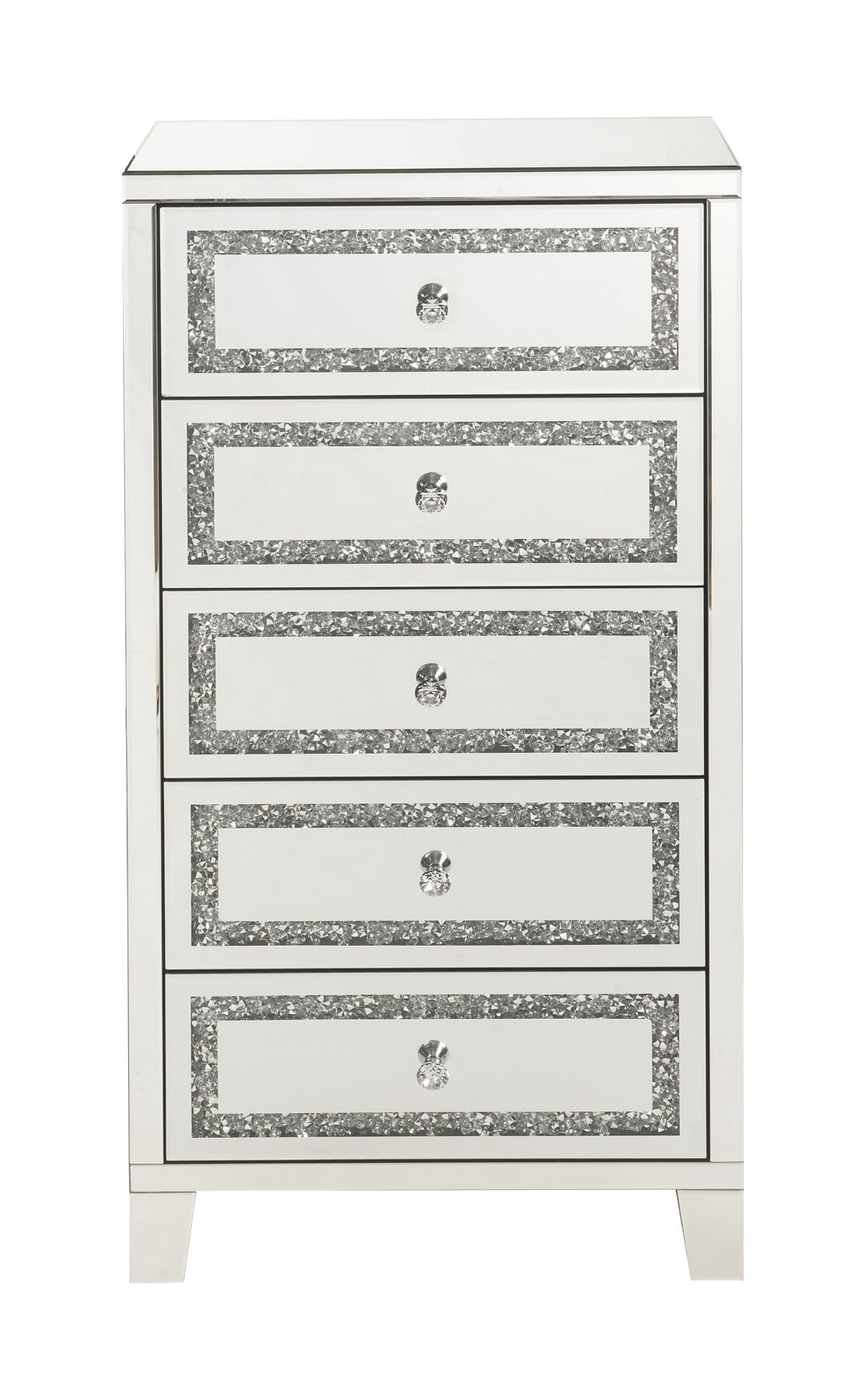 Noor 97945 Mirrored/Faux Diamonds Cabinet/Chest