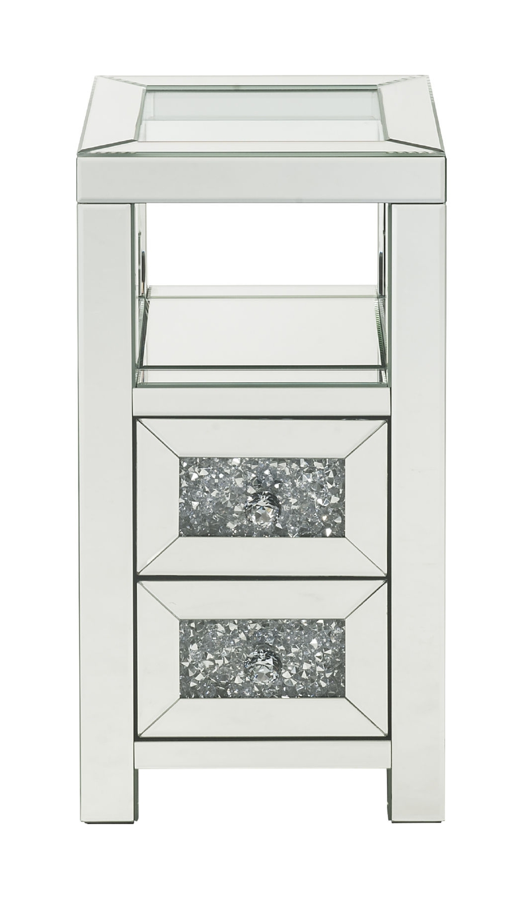 Noralie 97956 Mirrored/Faux Diamonds Accent Table