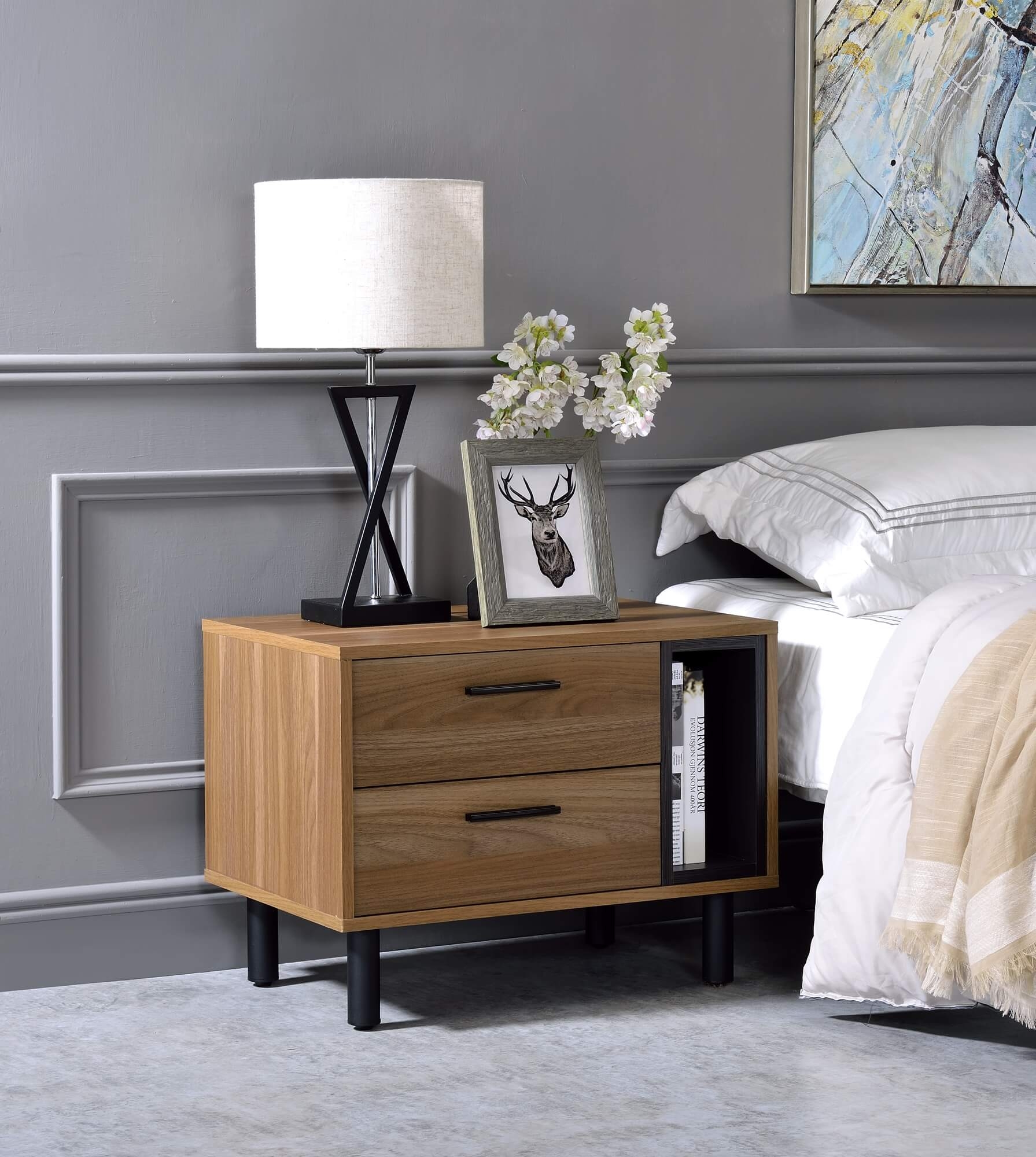 Trolgar Wood/Metal Accent Table/Nightstand