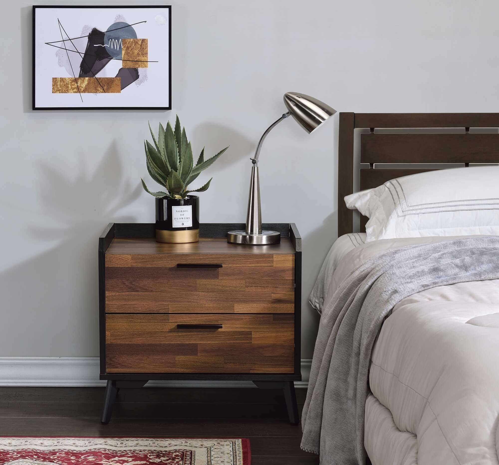Jiranty Wood/Metal Accent Table/Nightstand