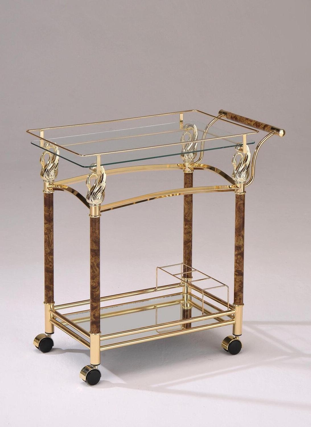 Helmut Glass/Metal Serving Cart