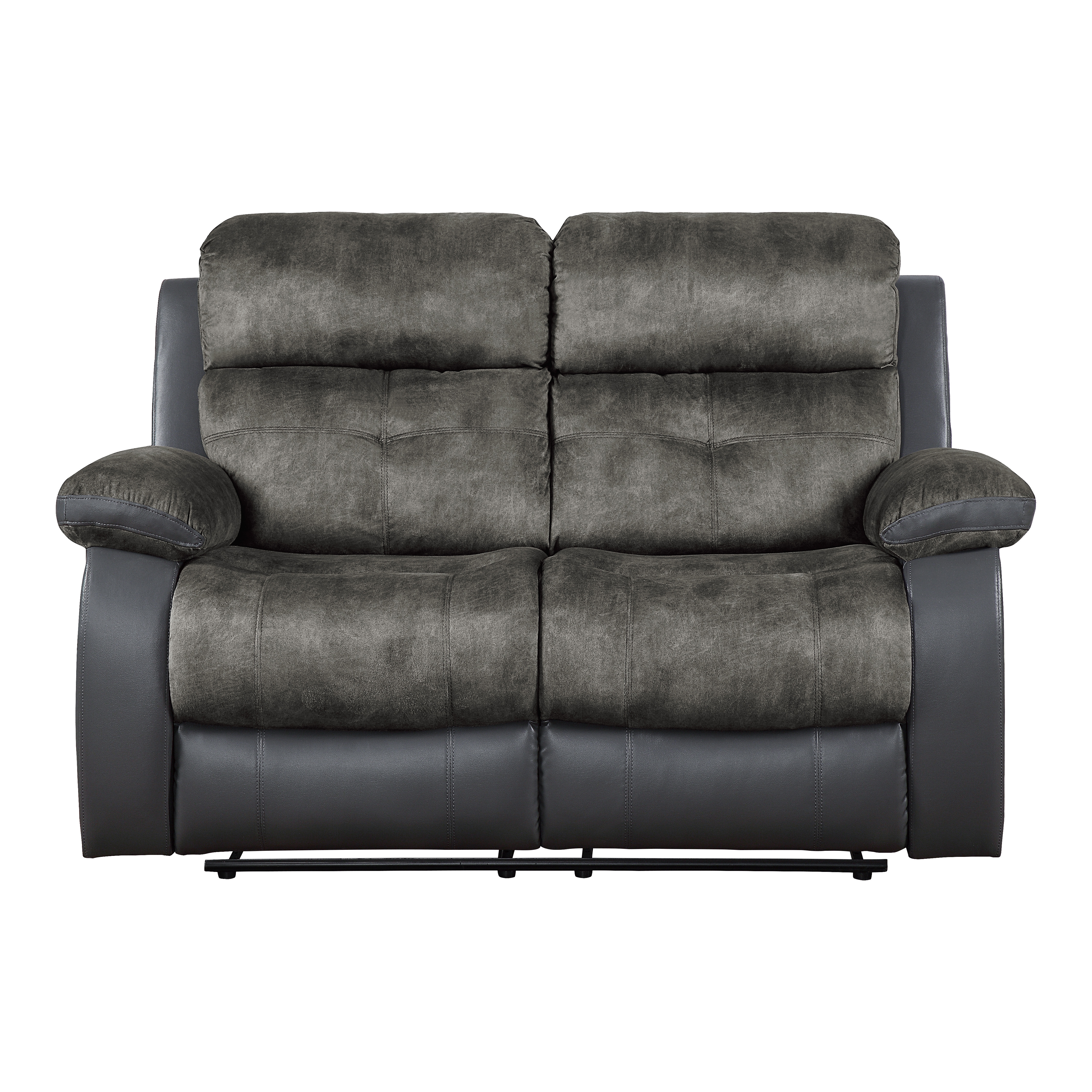 Acadia Microfiber/Bi-Cast Vinyl Double Reclining Loveseat