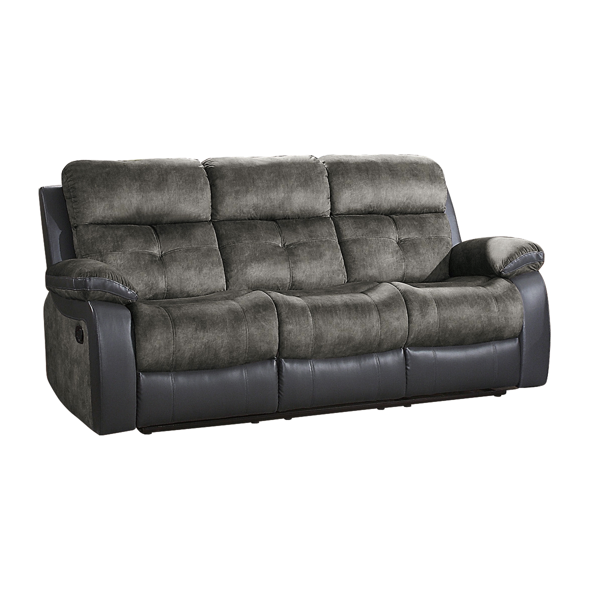 Acadia Microfiber/Bi-Cast Vinyl Double Reclining Sofa