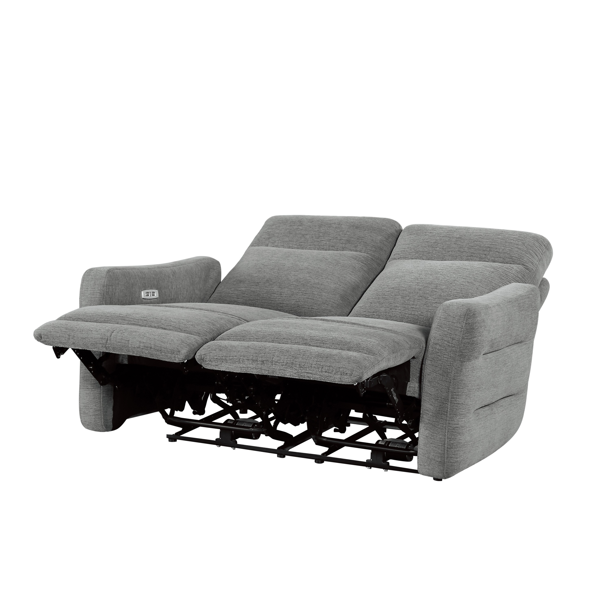 Edition Polyester Fabric Power Double Lay Flat Reclining Loveseat