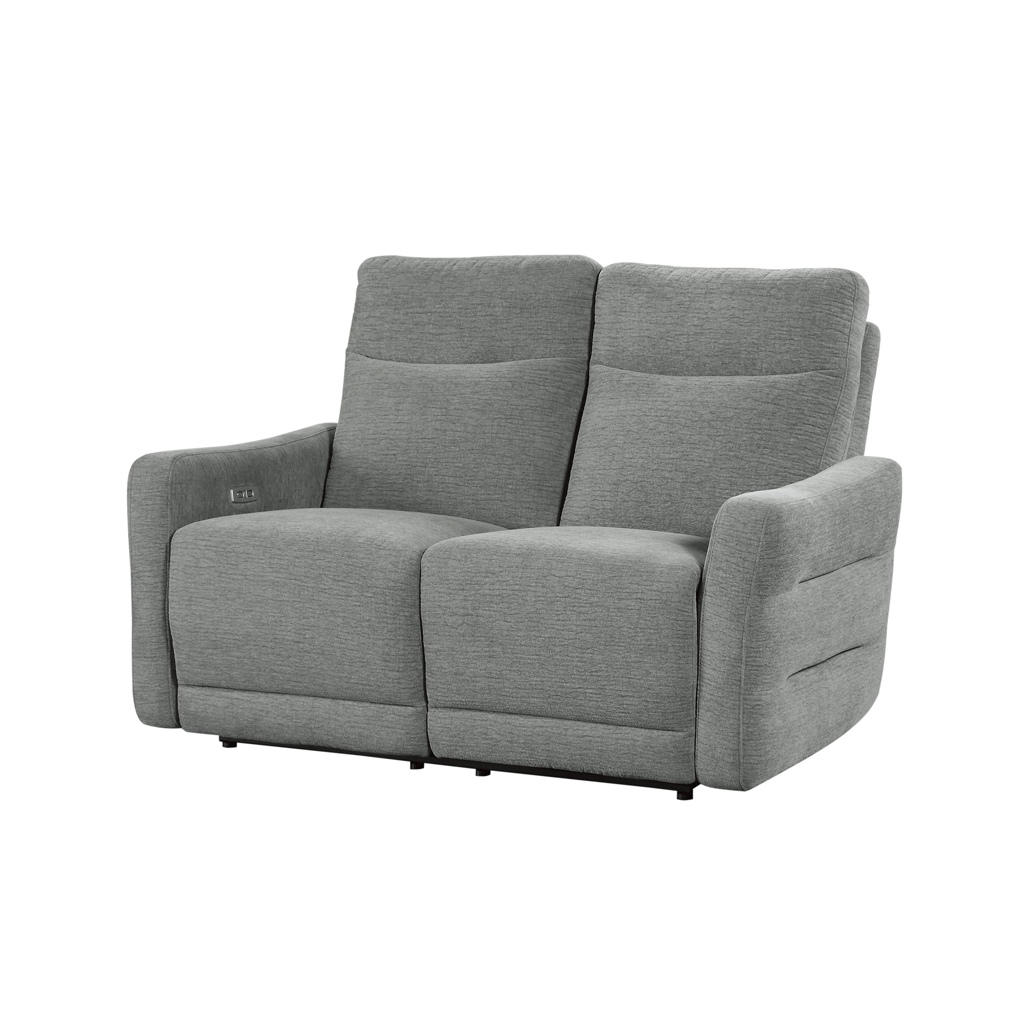 Edition Polyester Fabric Power Double Lay Flat Reclining Loveseat