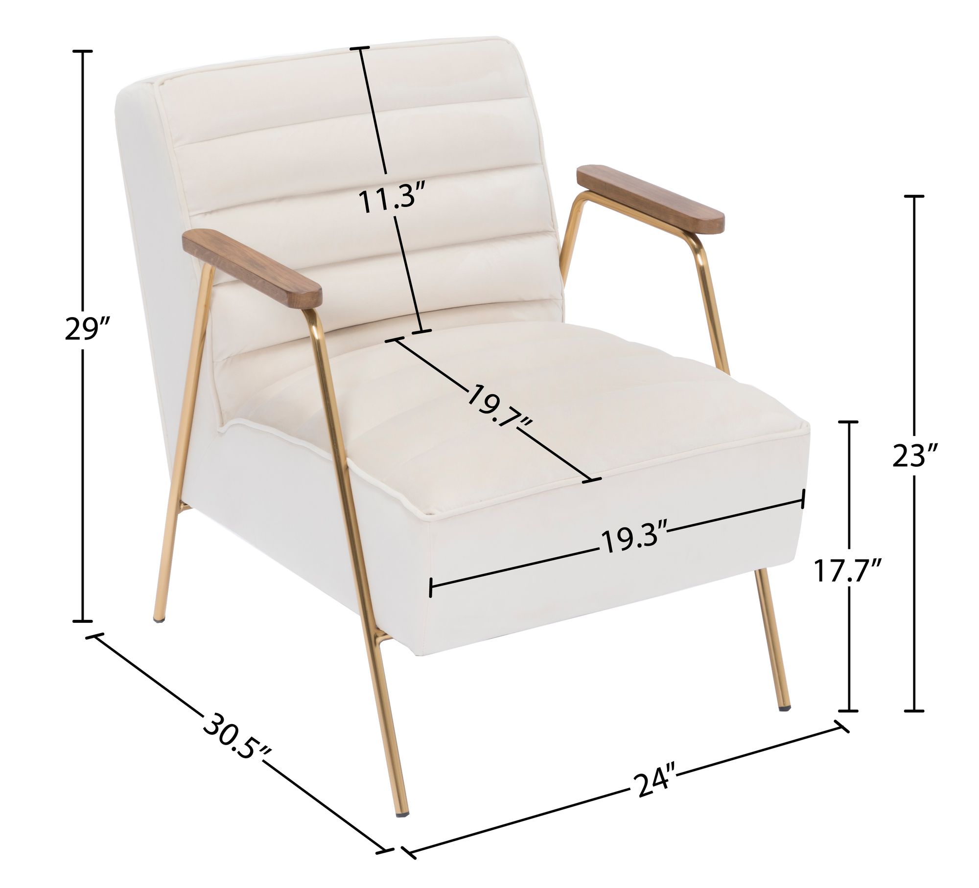 Woodford Velvet Accent Chair