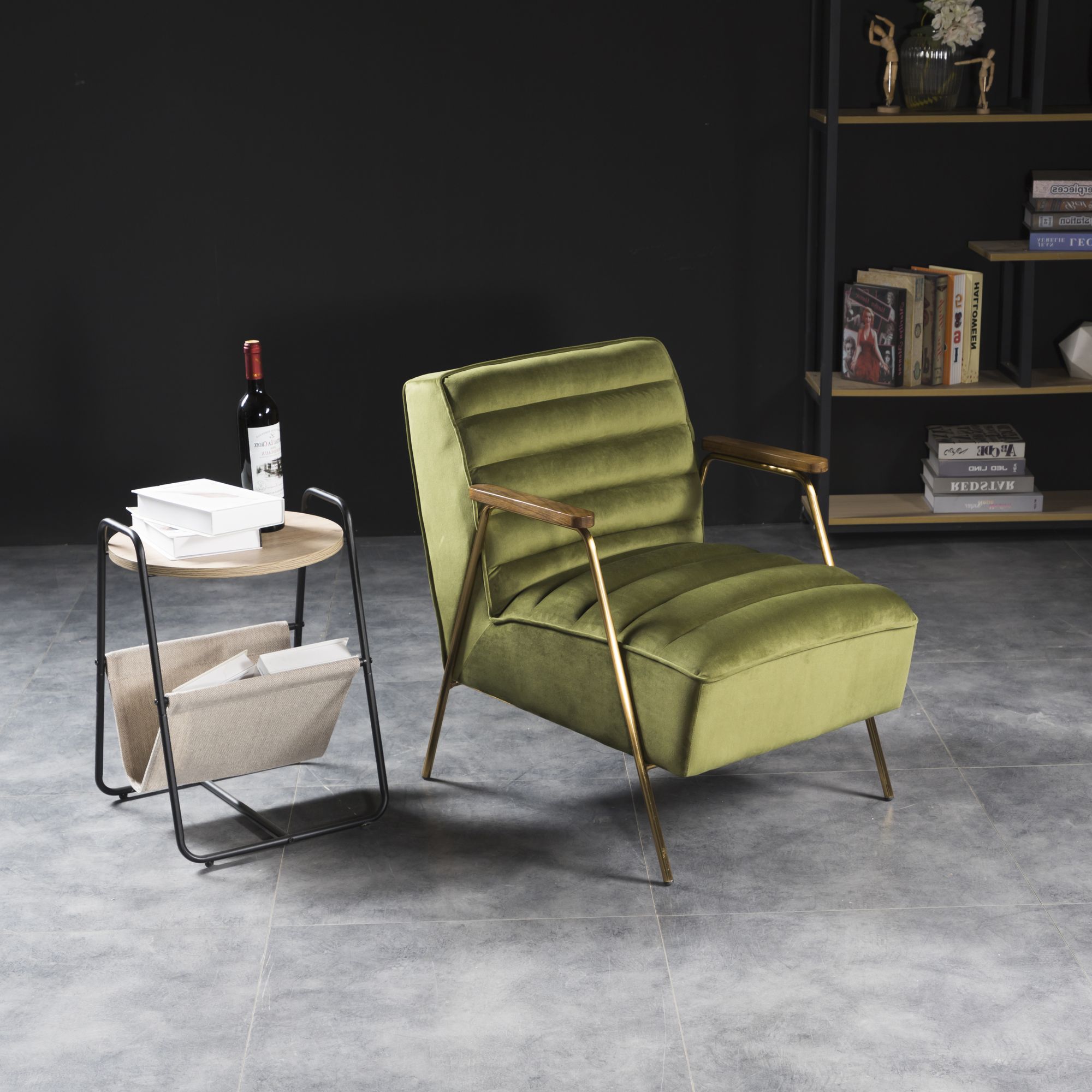 Woodford Velvet Accent Chair