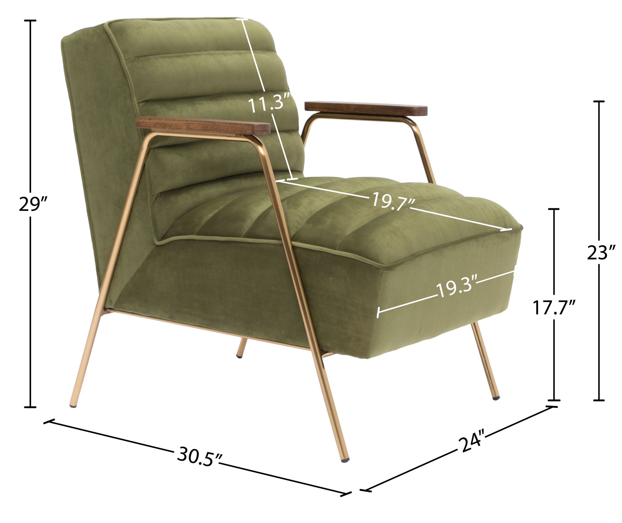 Woodford Velvet Accent Chair