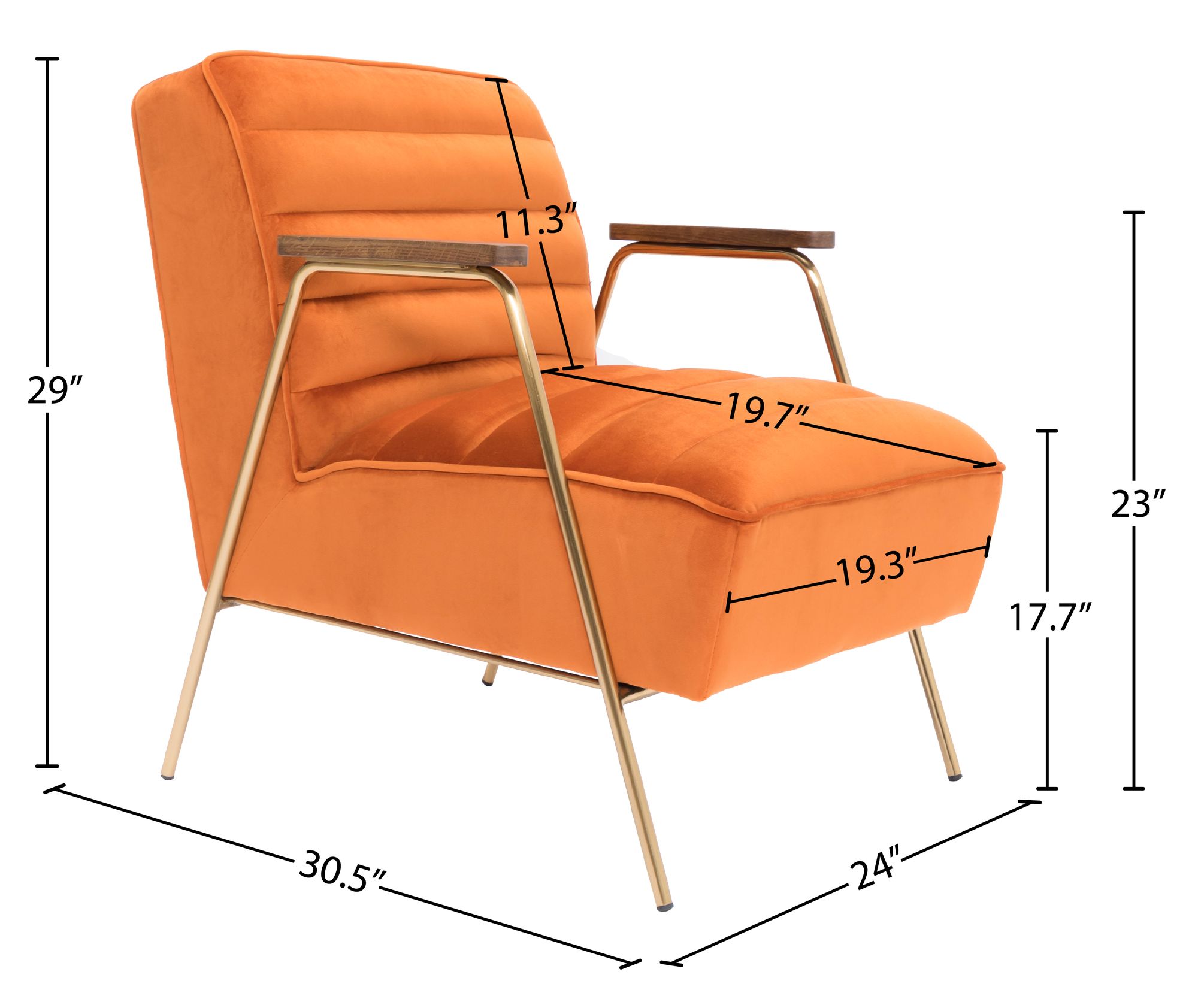 Woodford Velvet Accent Chair