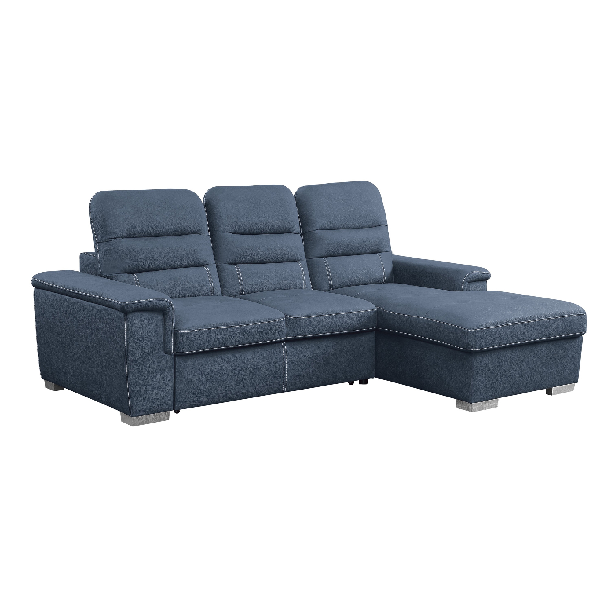 Alfio Microfiber Sectional with Pull-out Bed and Hidden Storage