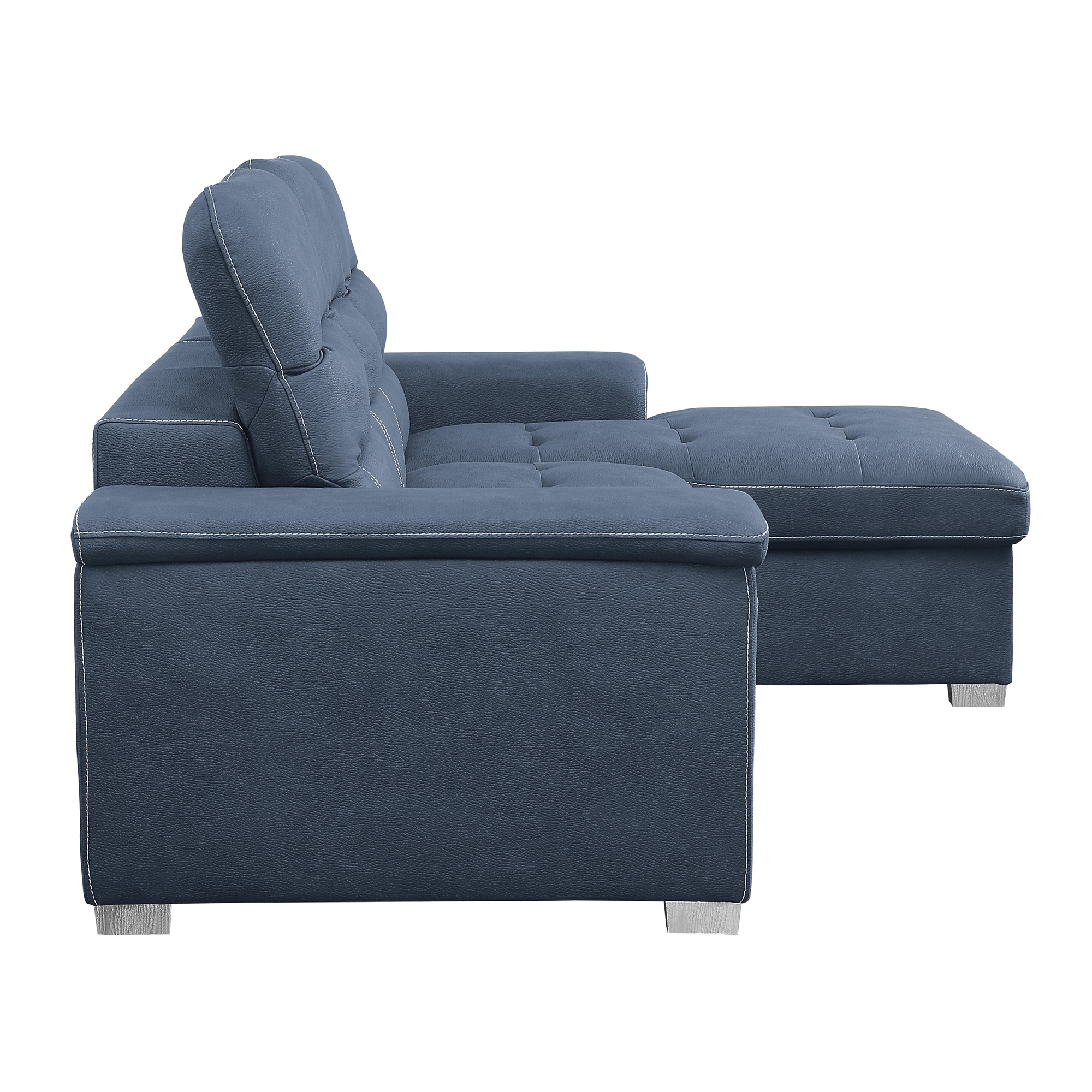 Alfio Microfiber Sectional with Pull-out Bed and Hidden Storage