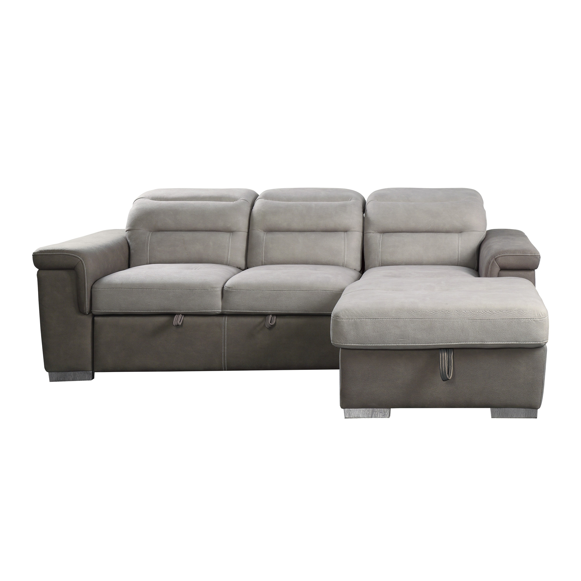 Alfio Microfiber Sectional with Pull-out Bed and Hidden Storage