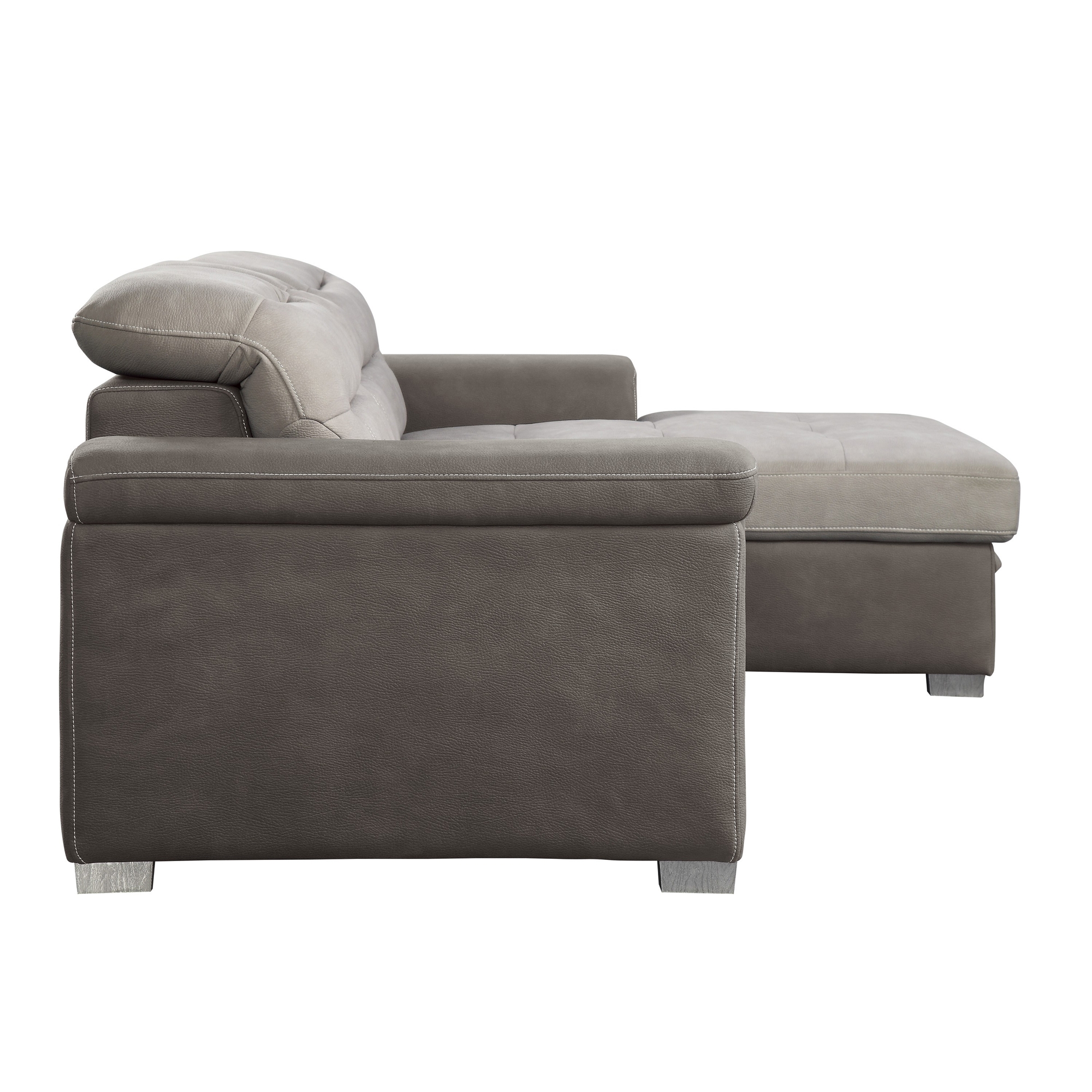 Alfio Microfiber Sectional with Pull-out Bed and Hidden Storage