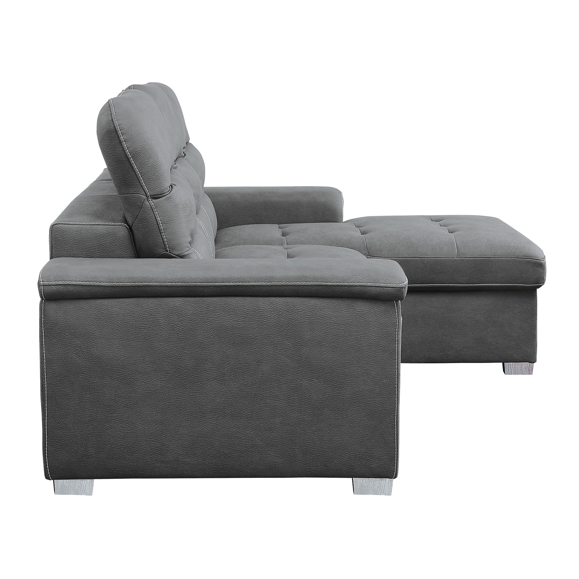 Alfio Microfiber Sectional with Pull-out Bed and Hidden Storage