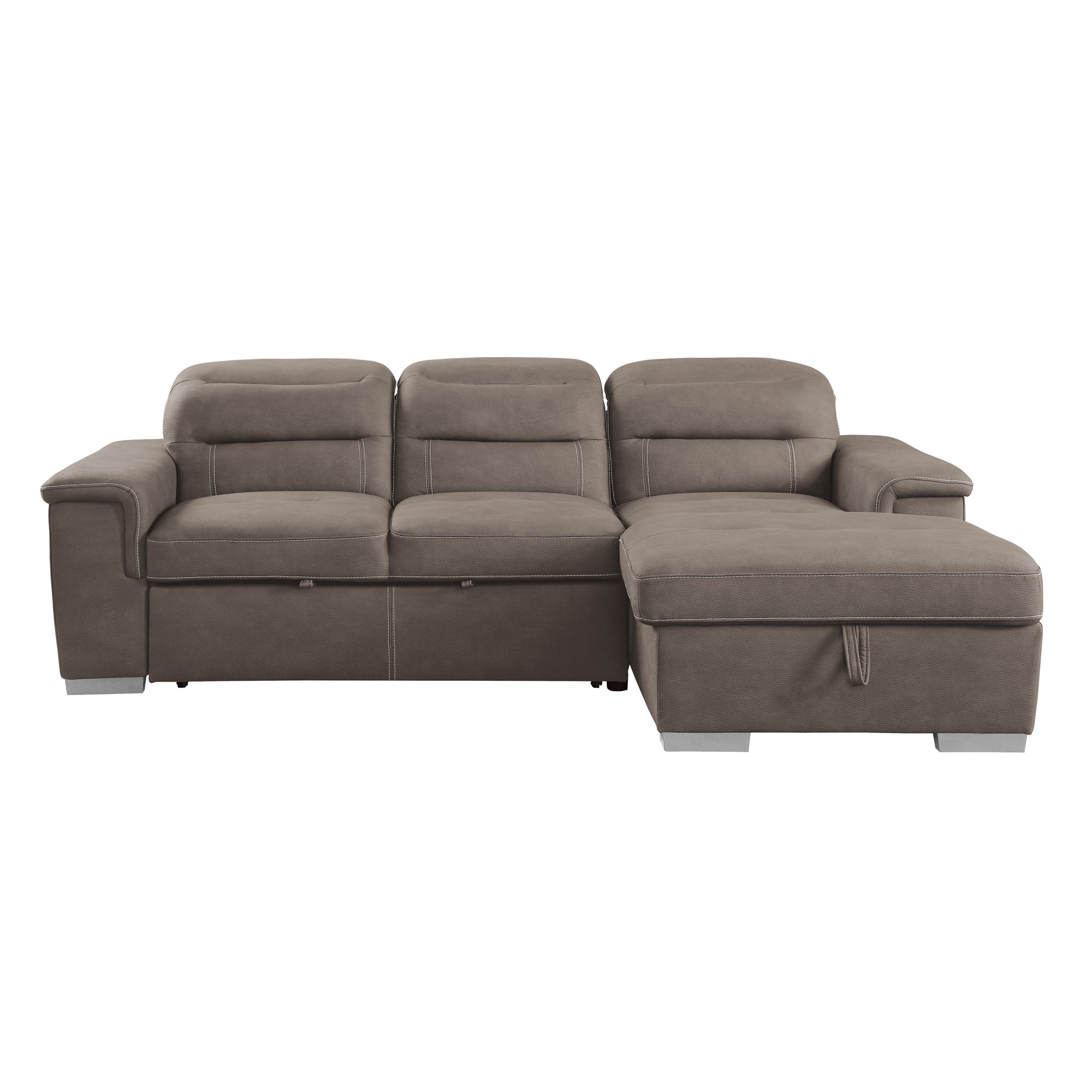 Alfio Microfiber Sectional with Pull-out Bed and Hidden Storage