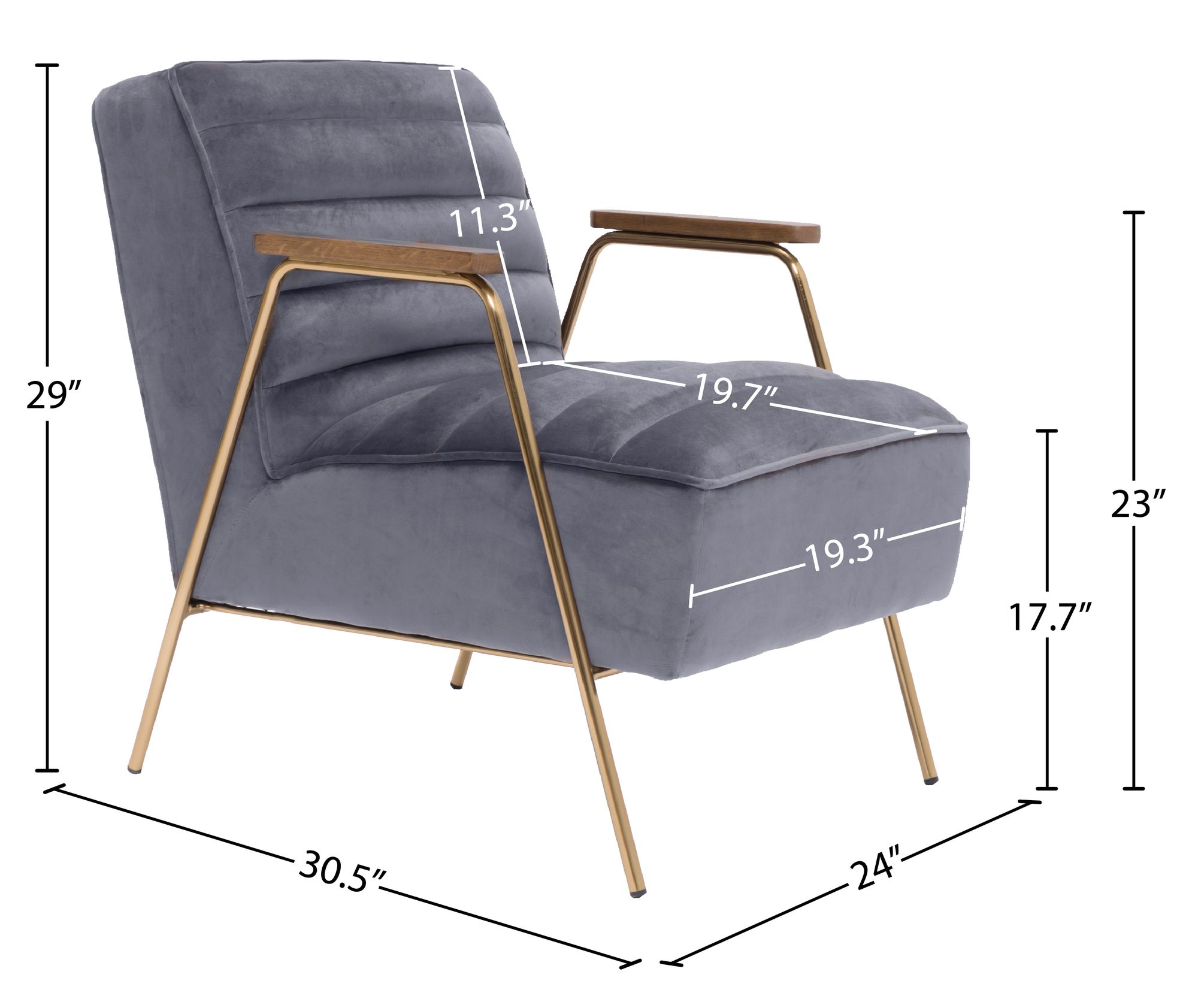 Woodford Velvet Accent Chair