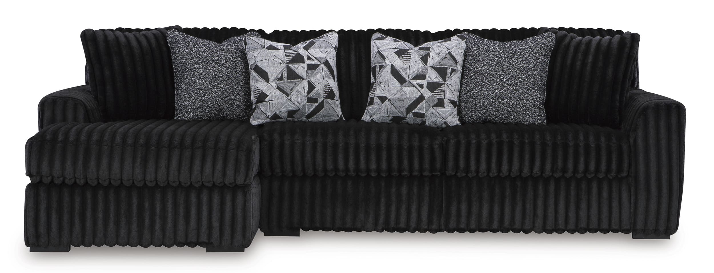 Ashley Midnight-Madness 2-Pc Polyester L-Shaped LAF Sectional, Onyx