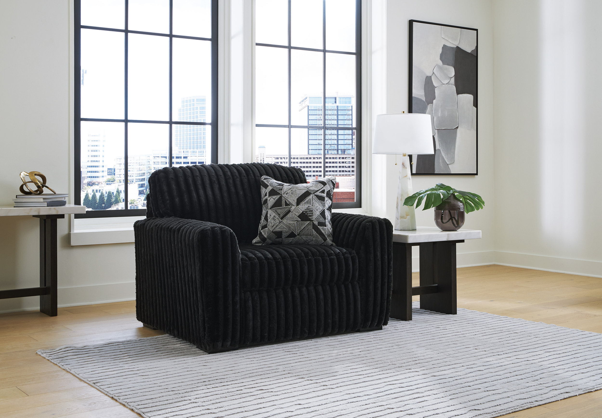 Midnight-Madness Polyester Chair & a Half
