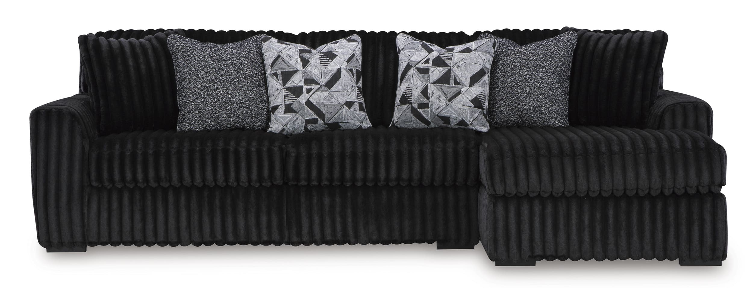 Ashley Midnight-Madness 2-Pc Polyester L-Shaped RAF Sectional, Onyx