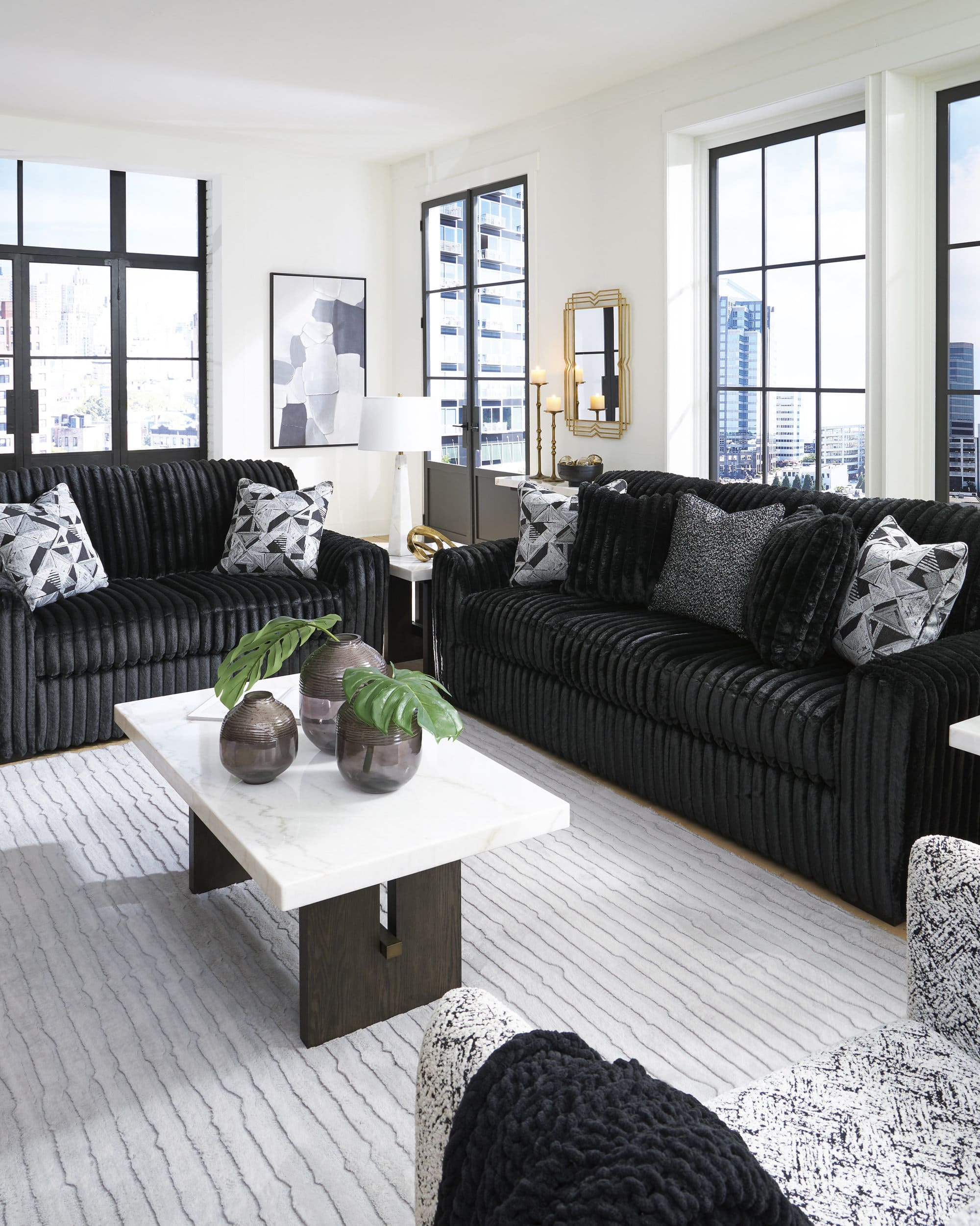 Midnight-Madness Polyester Living Room Set