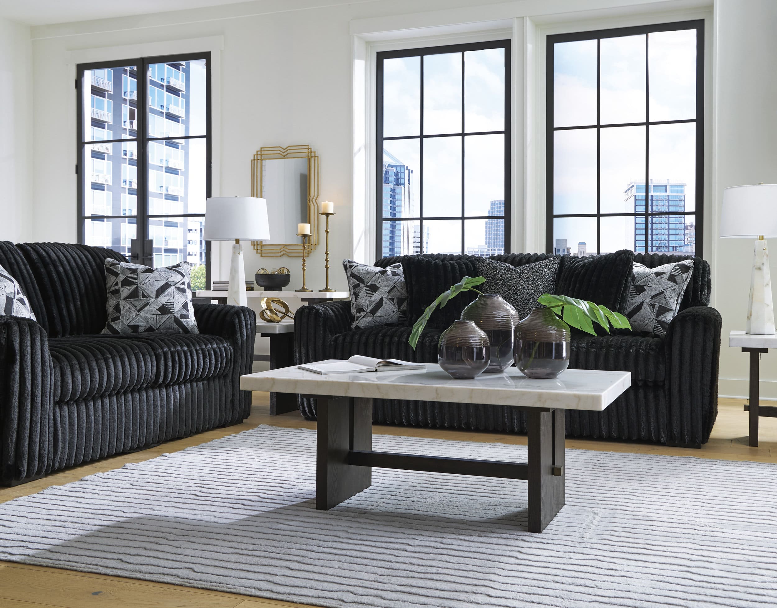 Midnight-Madness Polyester Living Room Set
