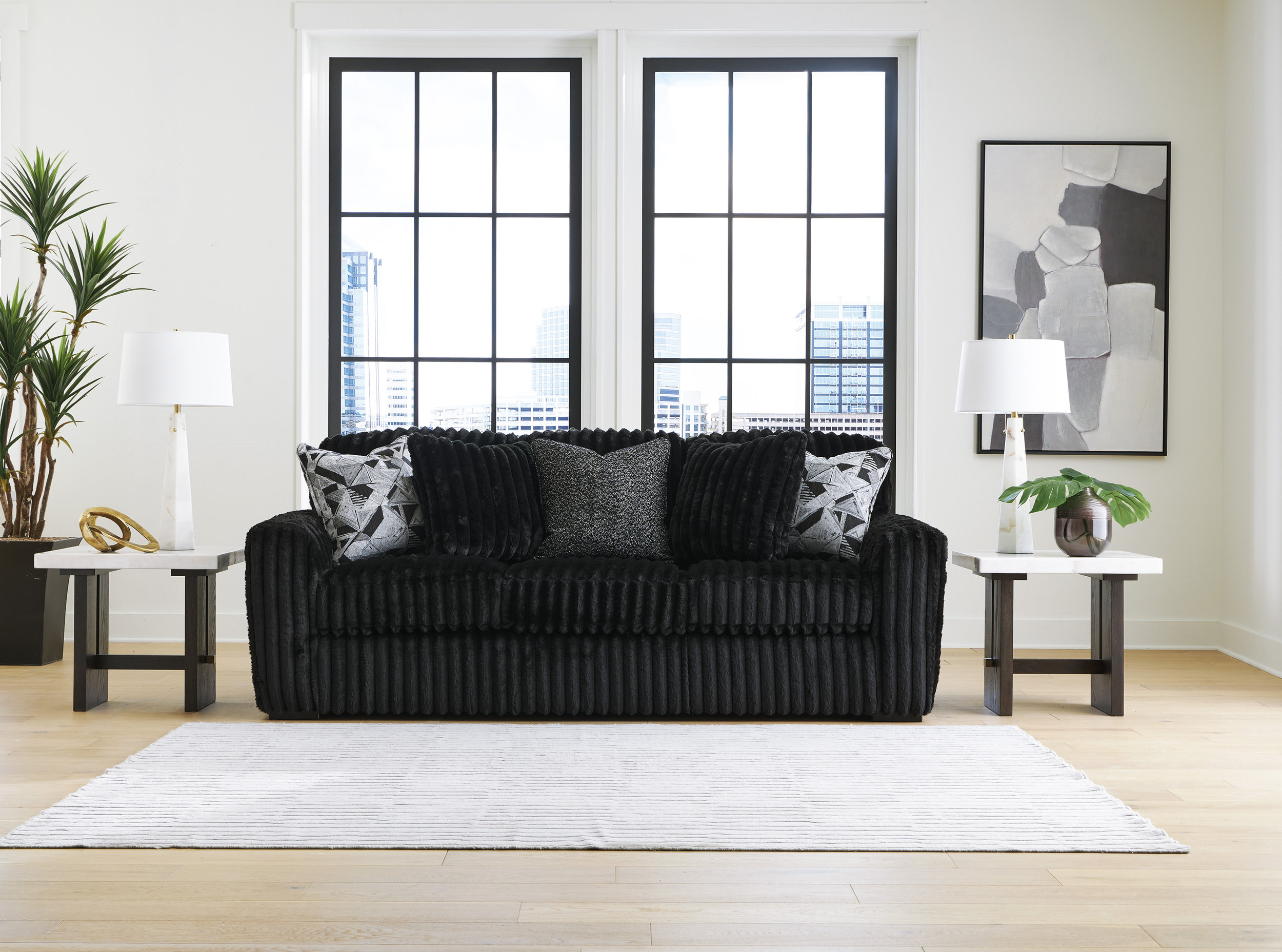 Midnight-Madness Polyester Living Room Set
