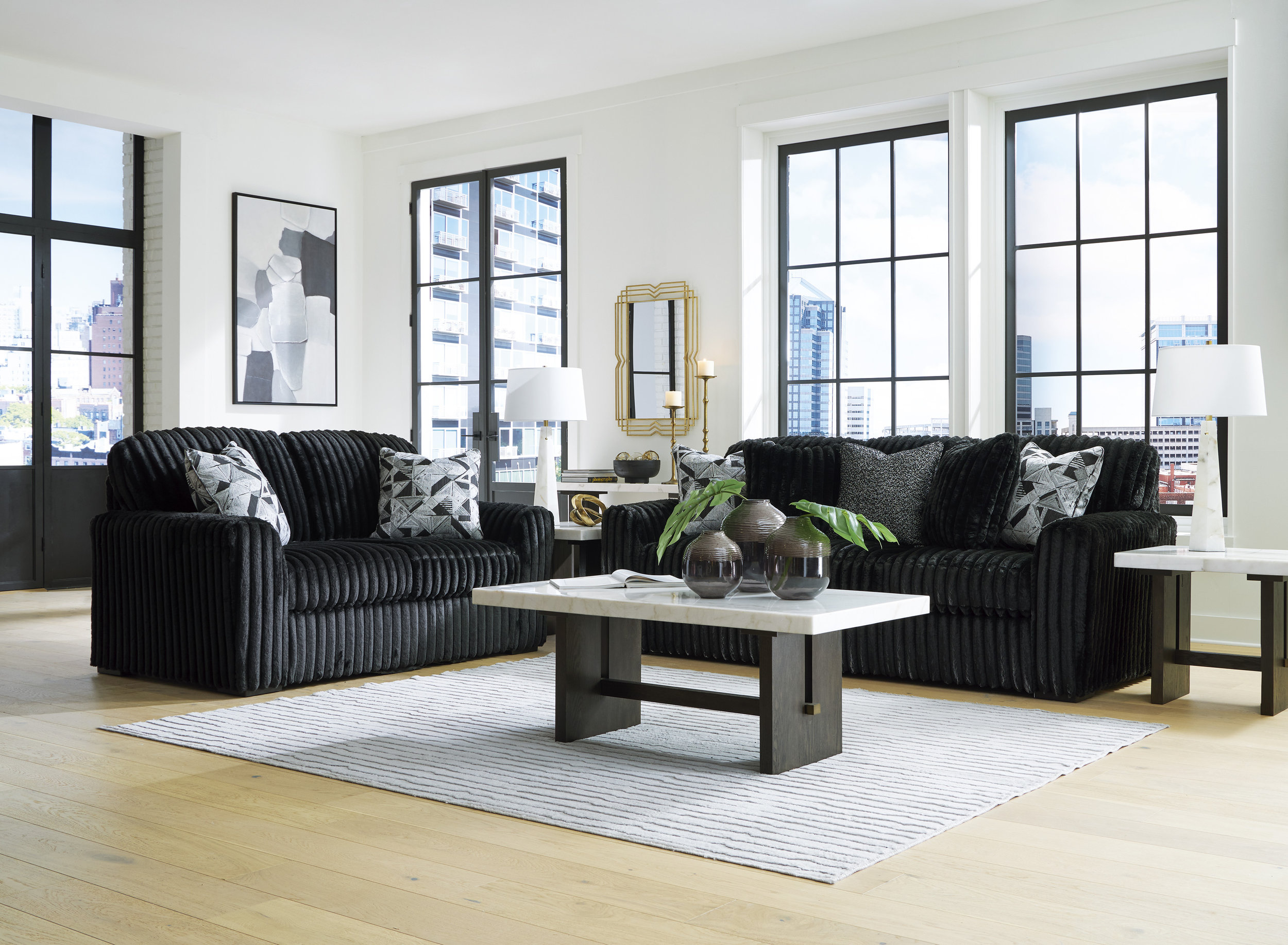 Midnight-Madness Polyester Living Room Set