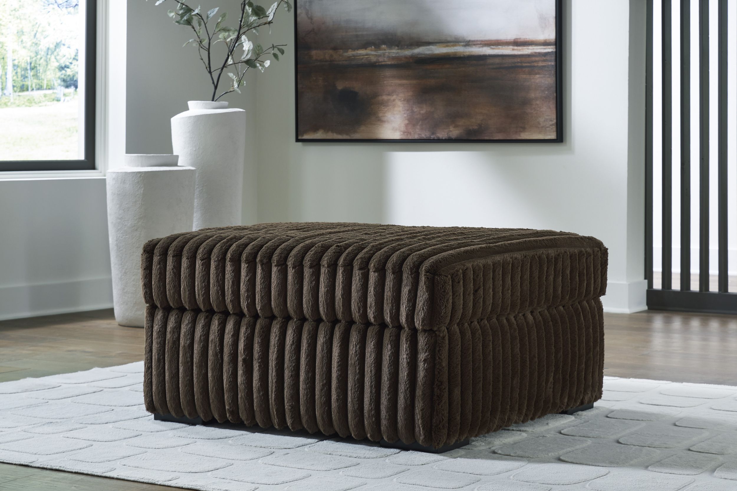 Midnight-Madness Polyester Oversized Accent Ottoman