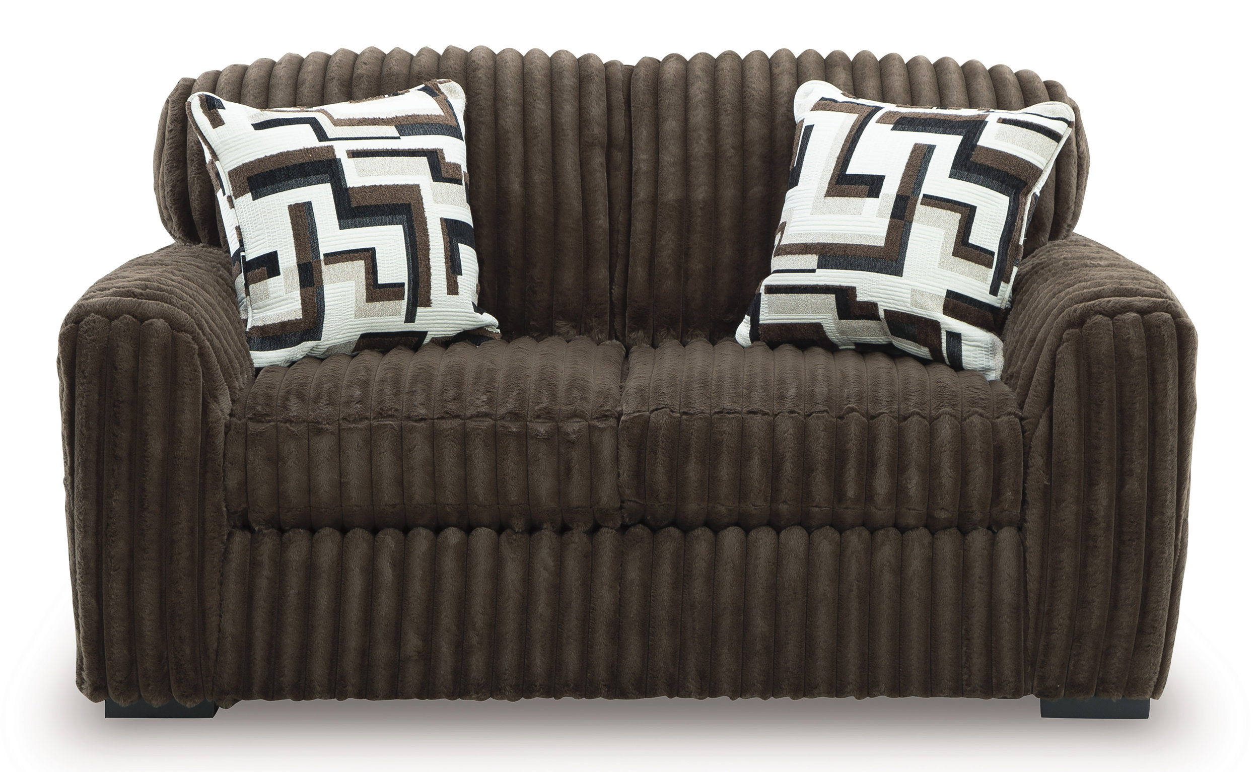 Midnight Madness Modern Loveseat | Chocolate Upholstery