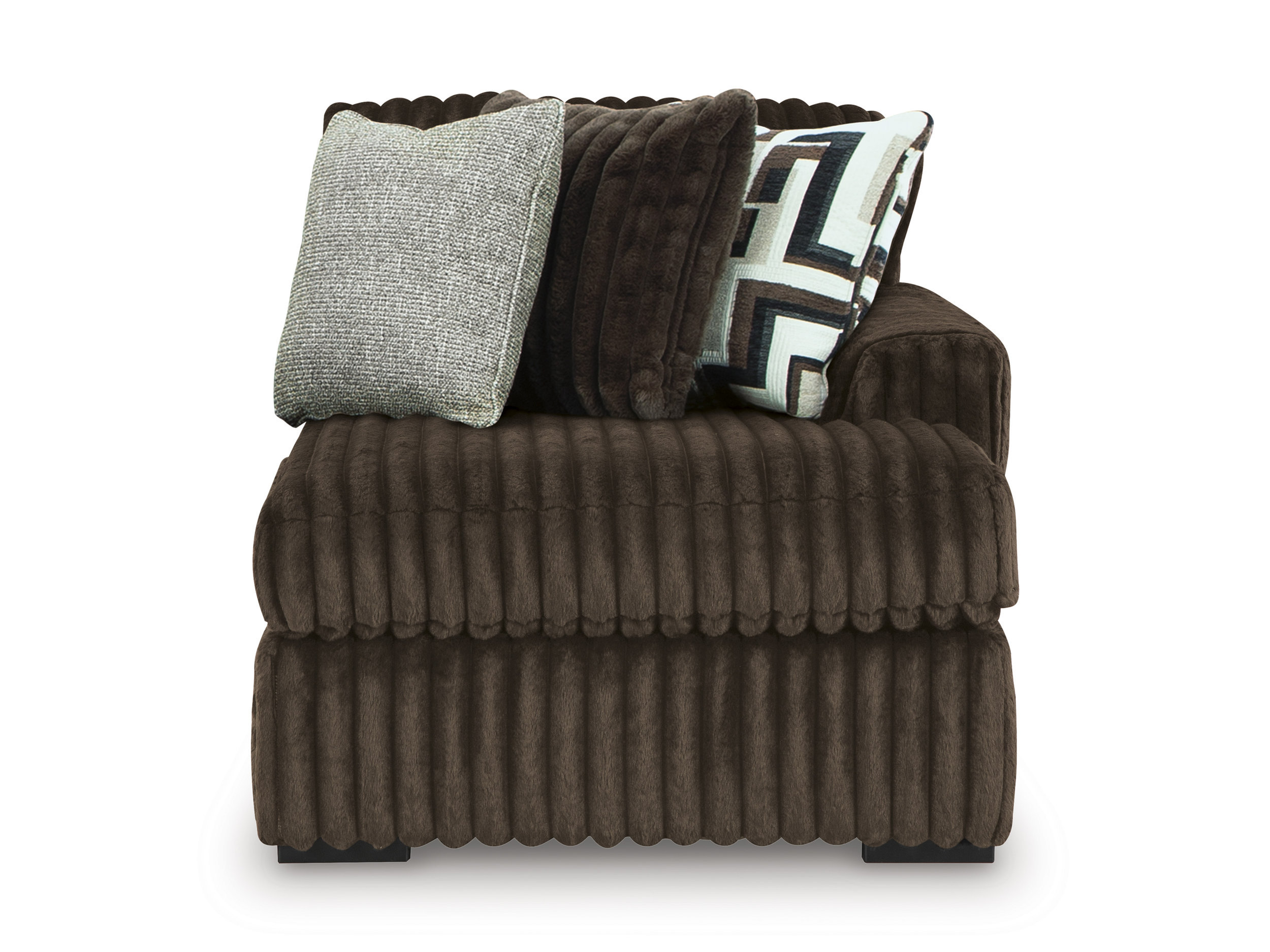 Midnight-Madness 3-Piece U-Shaped Polyester Sectional Sofa w/2 Chaises