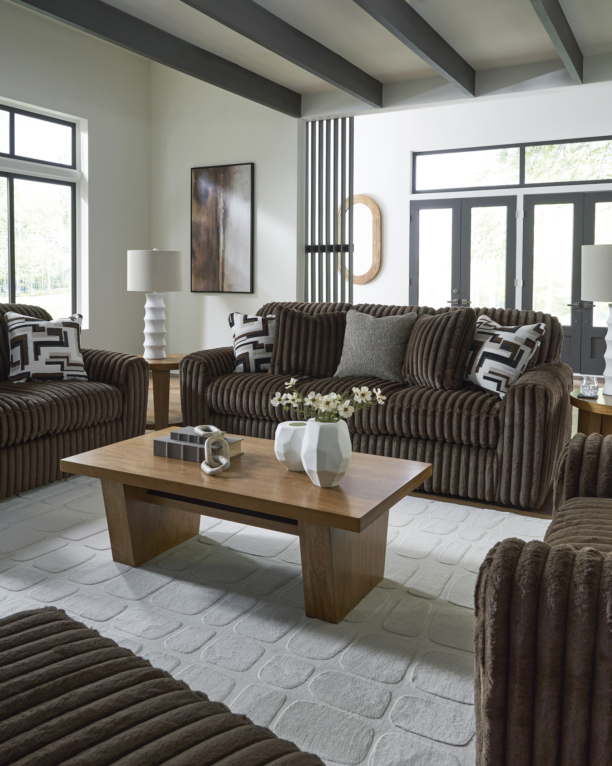Midnight Madness Chocolate 2pc RAF Chaise Sectional