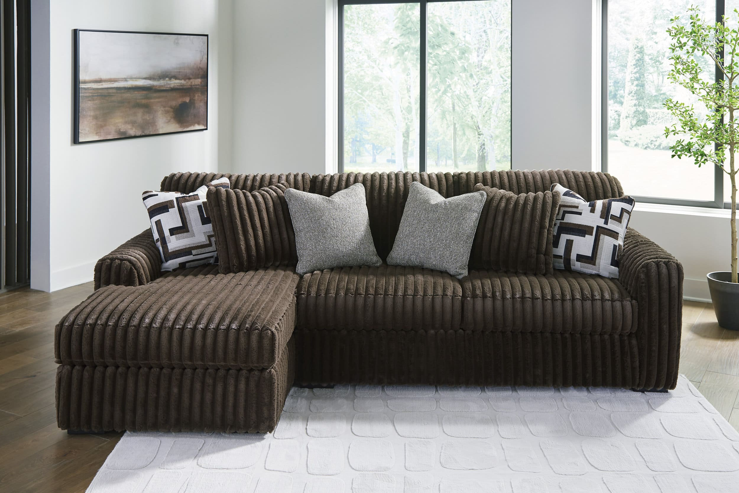 Midnight-Madness 2-Piece Polyester Sectional Sofa w/LAF Chaise