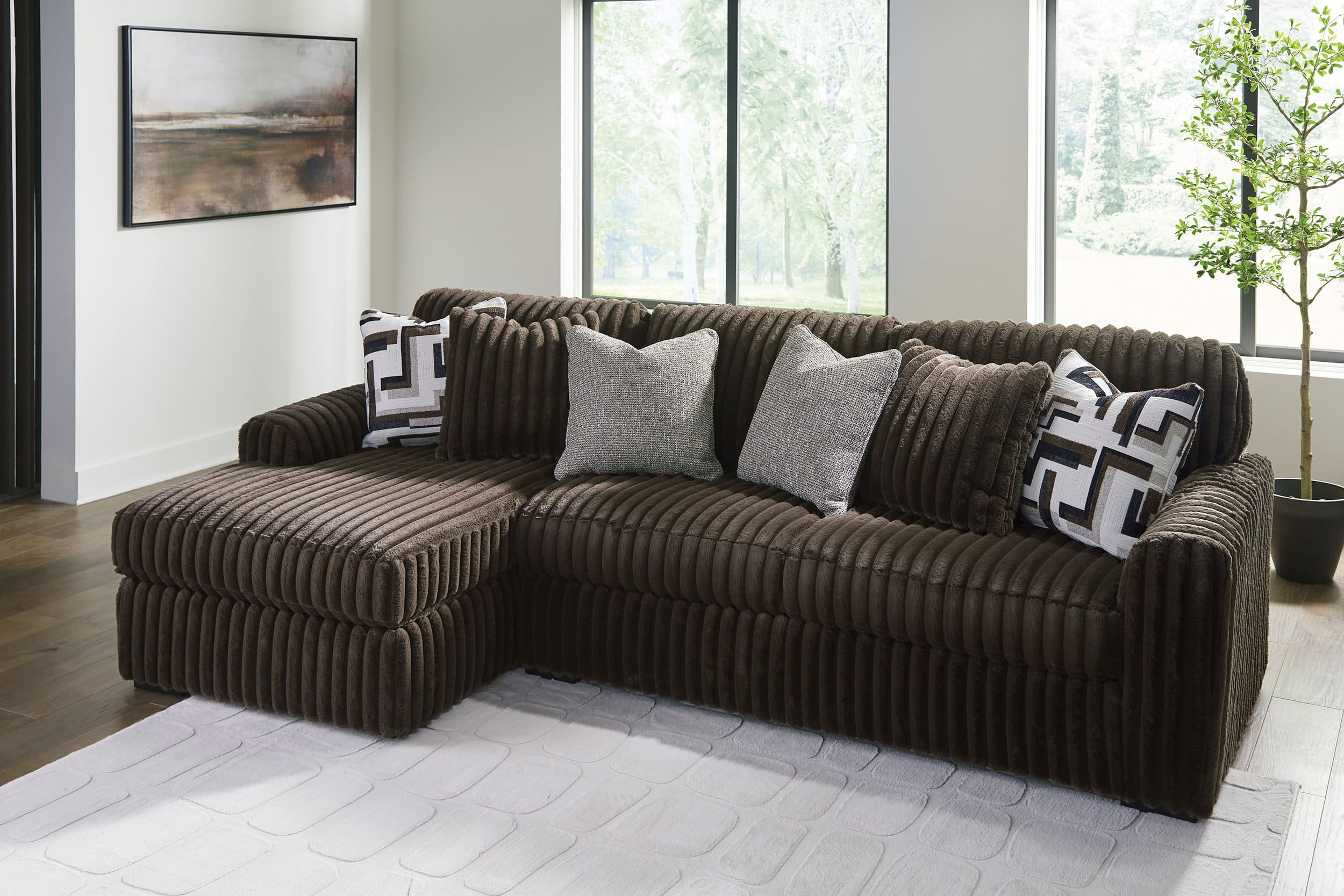 Midnight-Madness 2-Piece Polyester Sectional Sofa w/LAF Chaise