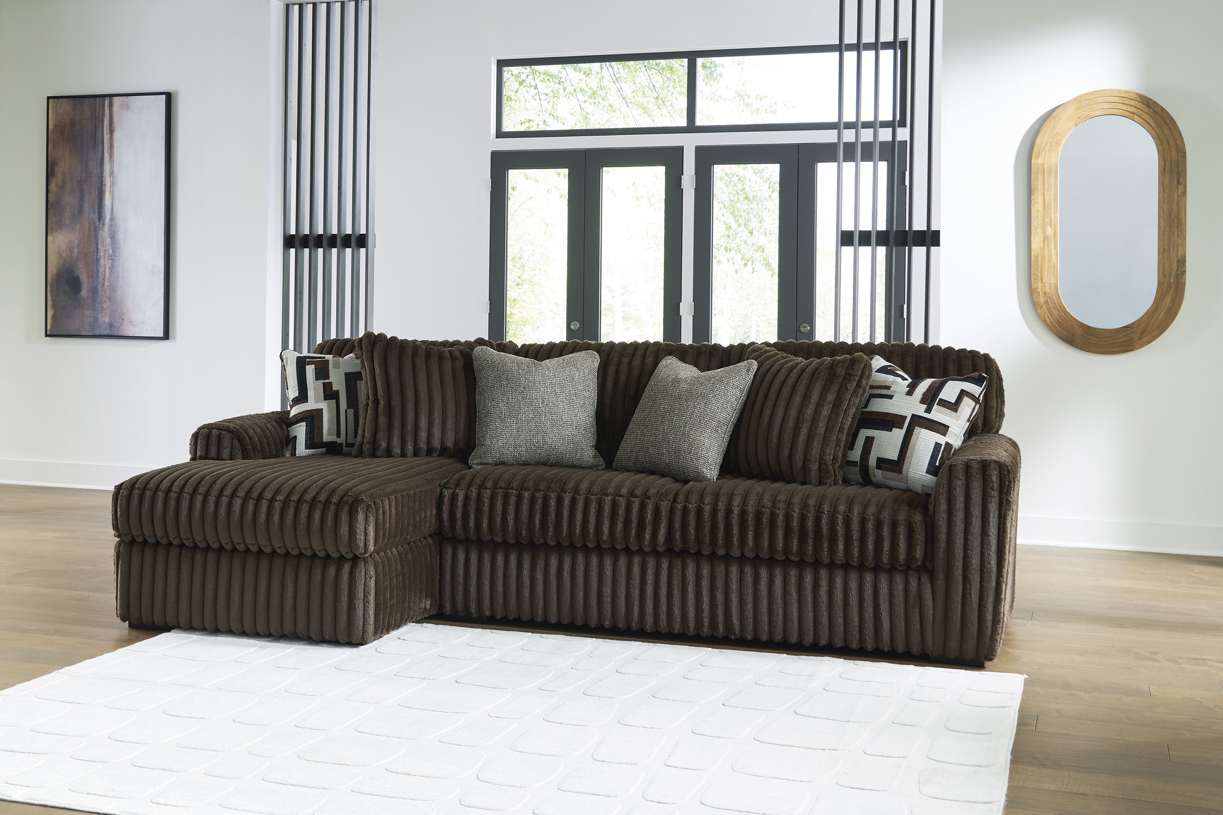 Midnight-Madness 2-Piece Polyester Sectional Sofa w/LAF Chaise