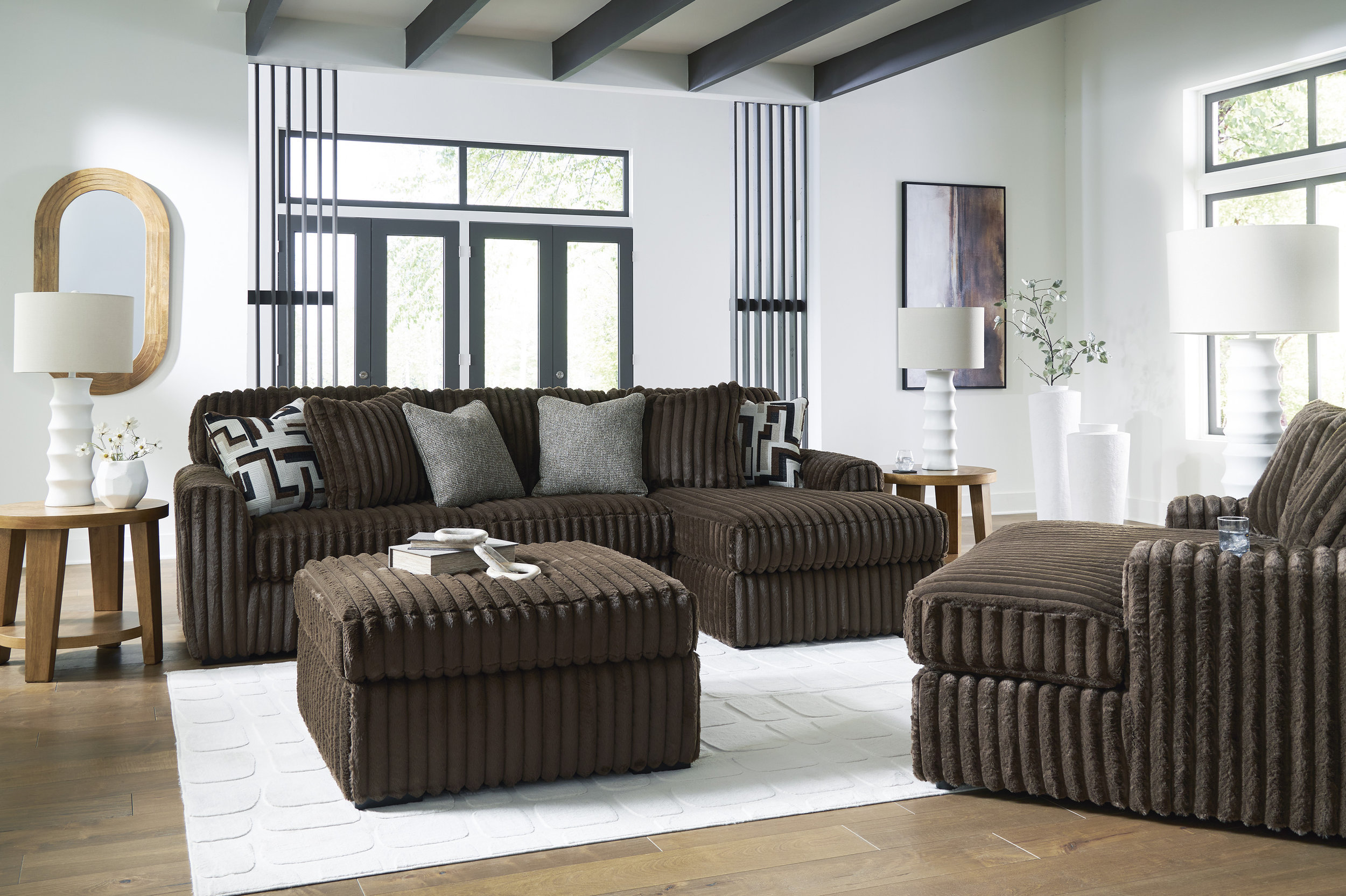 Midnight-Madness 2-Piece Polyester Sectional Sofa w/RAF Chaise
