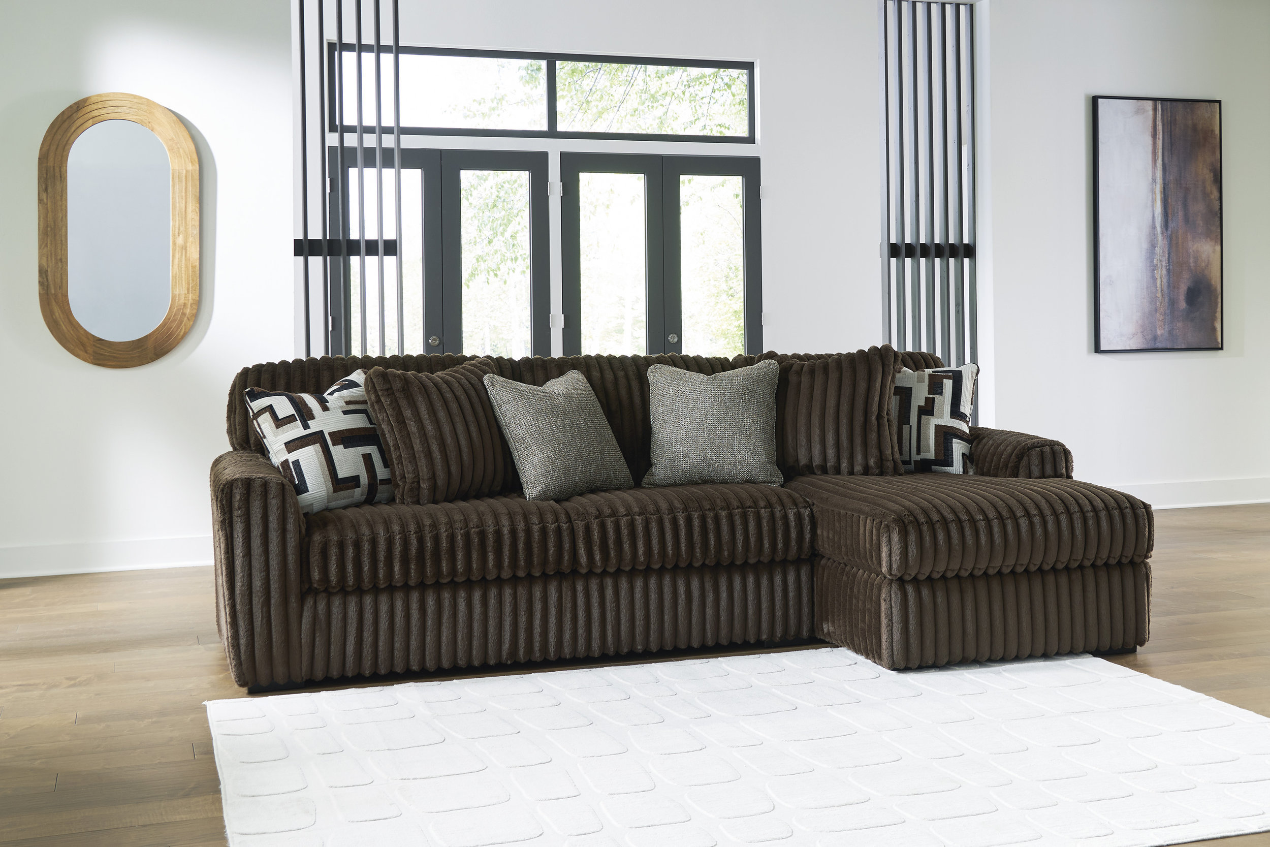Midnight-Madness 2-Piece Polyester Sectional Sofa w/RAF Chaise