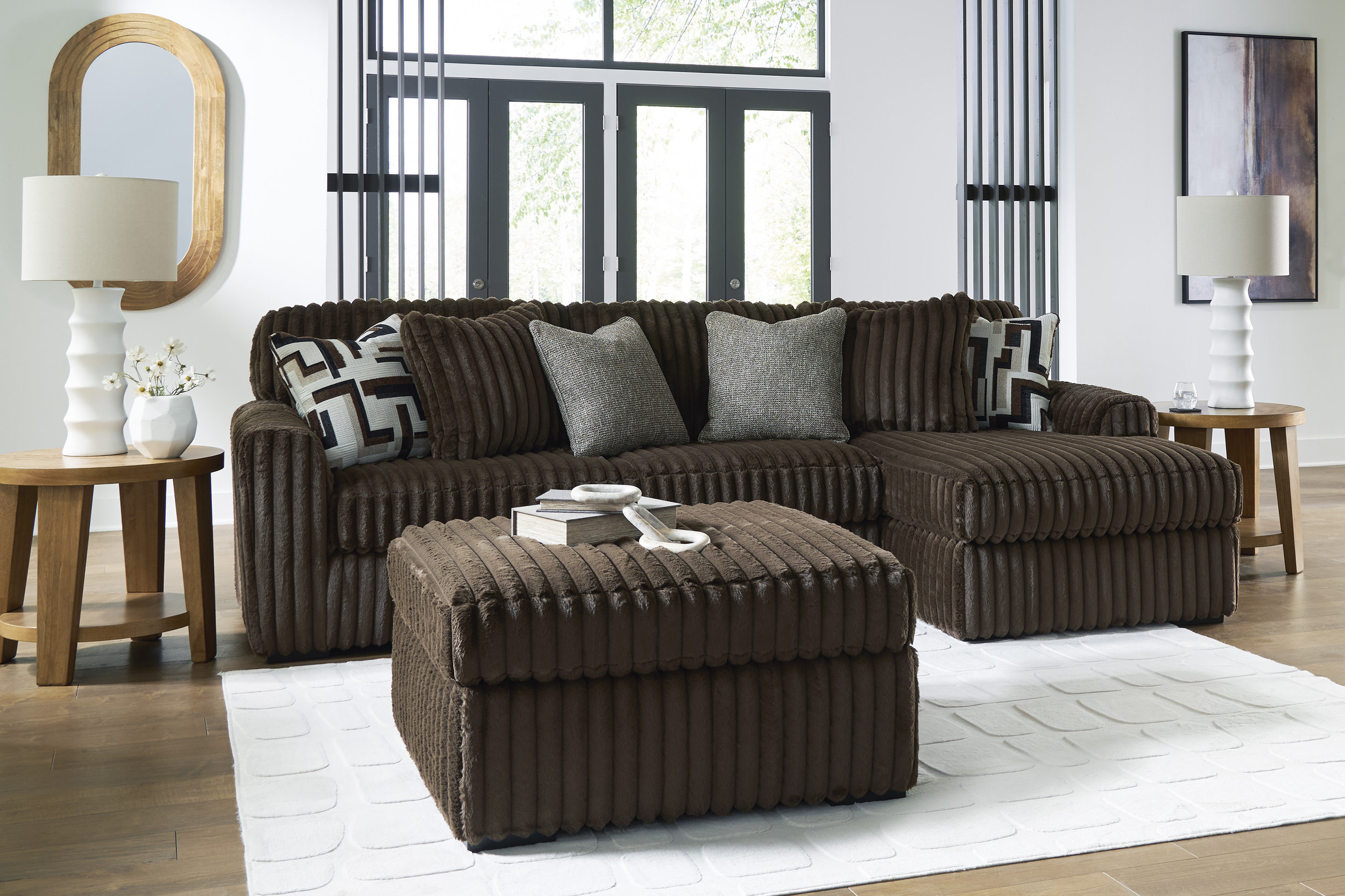 Midnight-Madness 2-Piece Polyester Sectional Sofa w/RAF Chaise