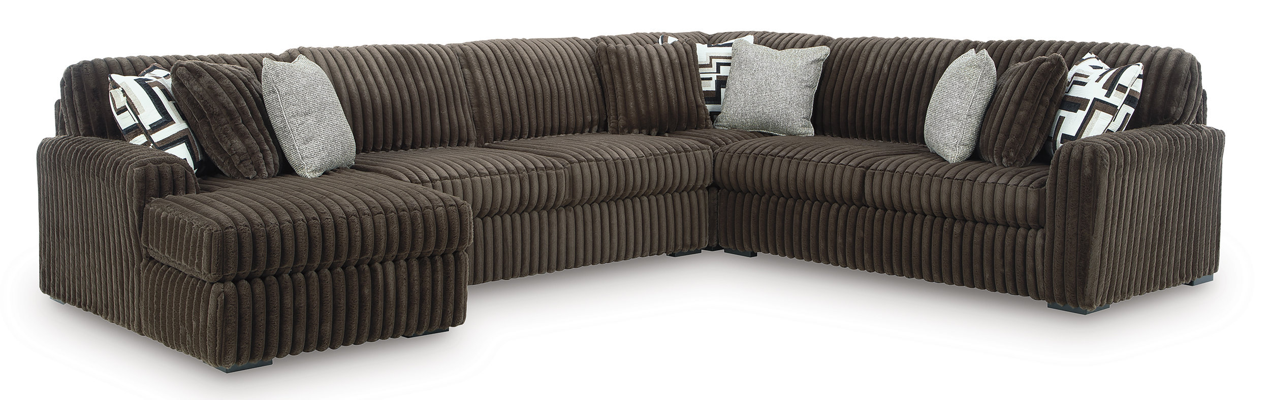 Ashley Midnight-Madness 4-Piece Sectional Sofa, Chocolate