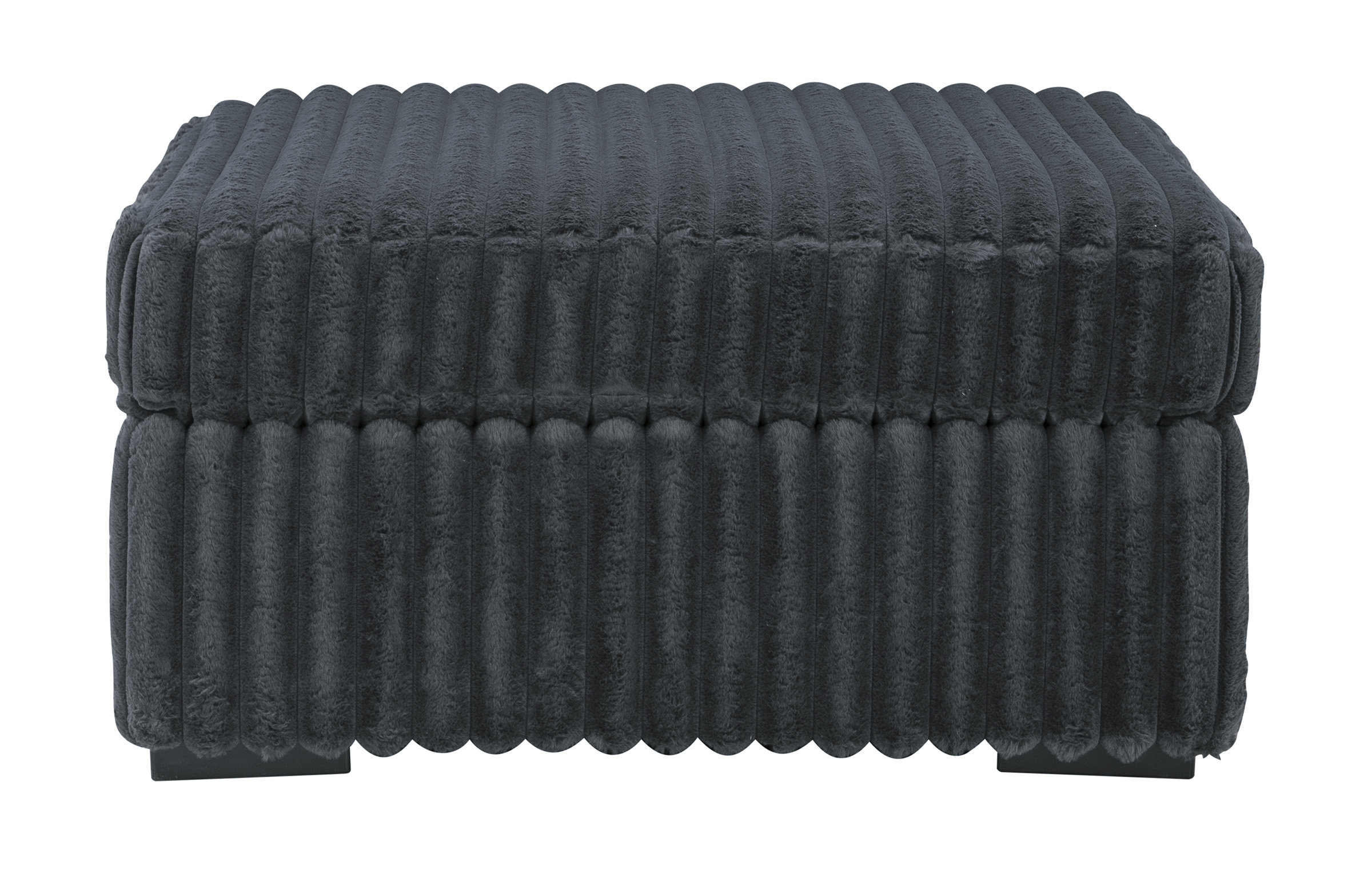 Midnight Madness 40" Square Oversized Ottoman - Gunmetal Dark Gray