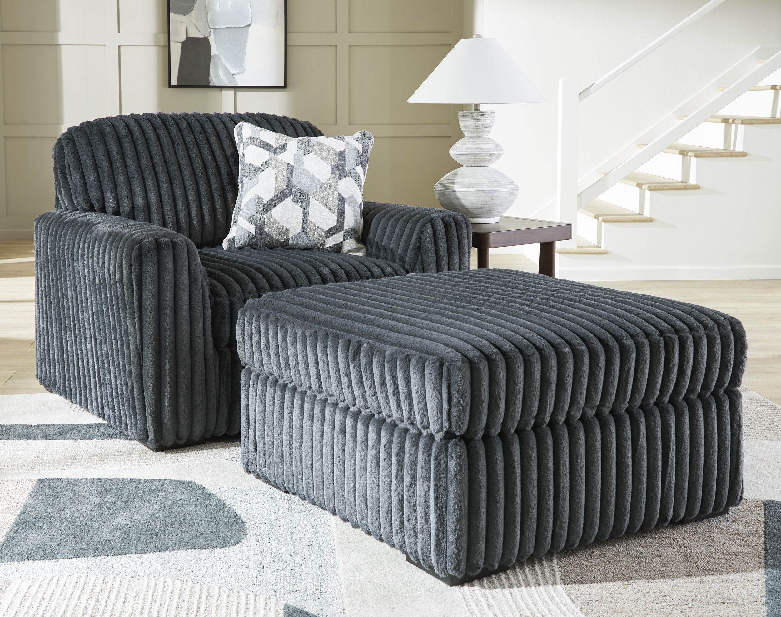 Midnight-Madness Polyester Chair & a Half