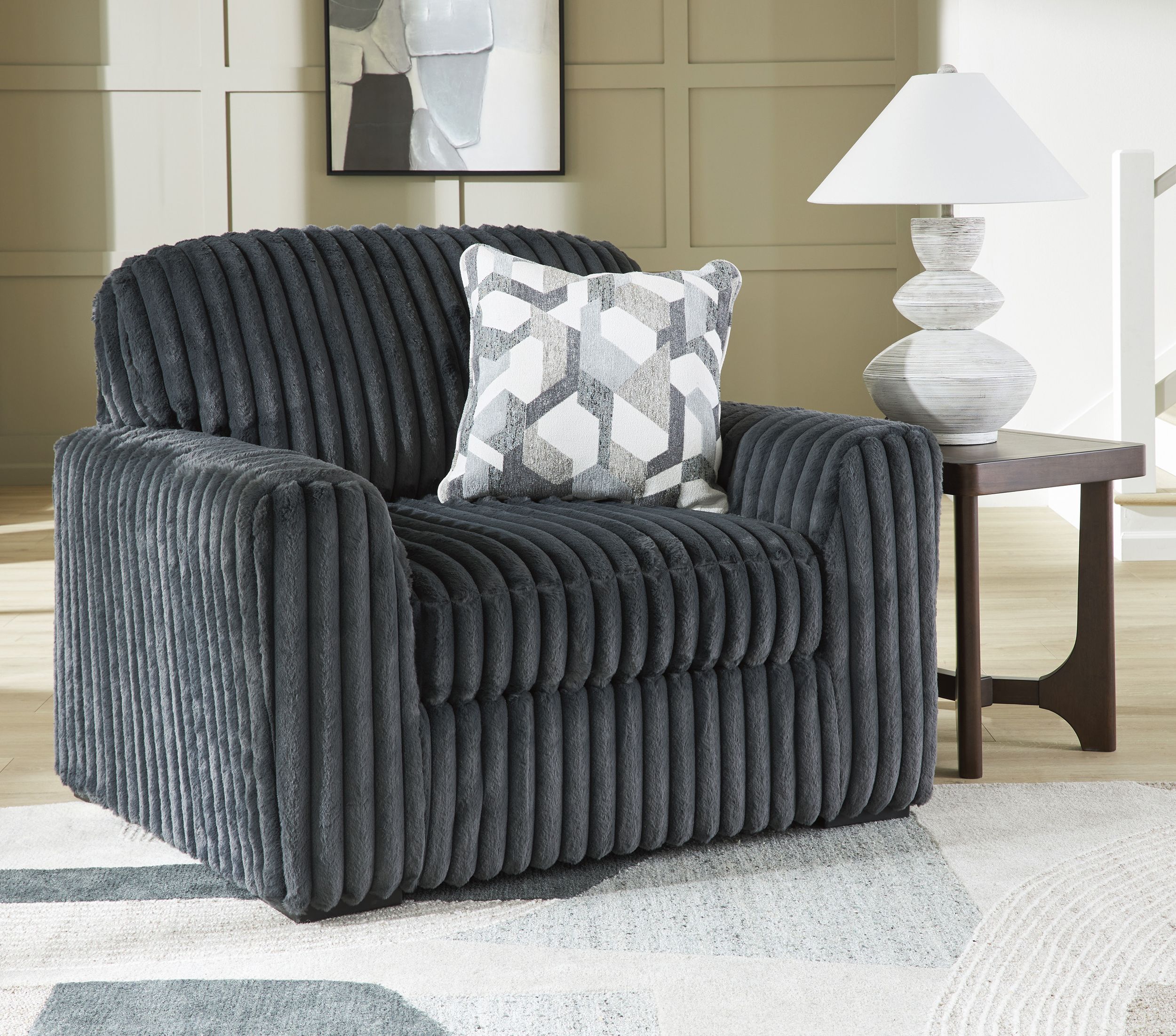 Midnight-Madness Polyester Chair & a Half