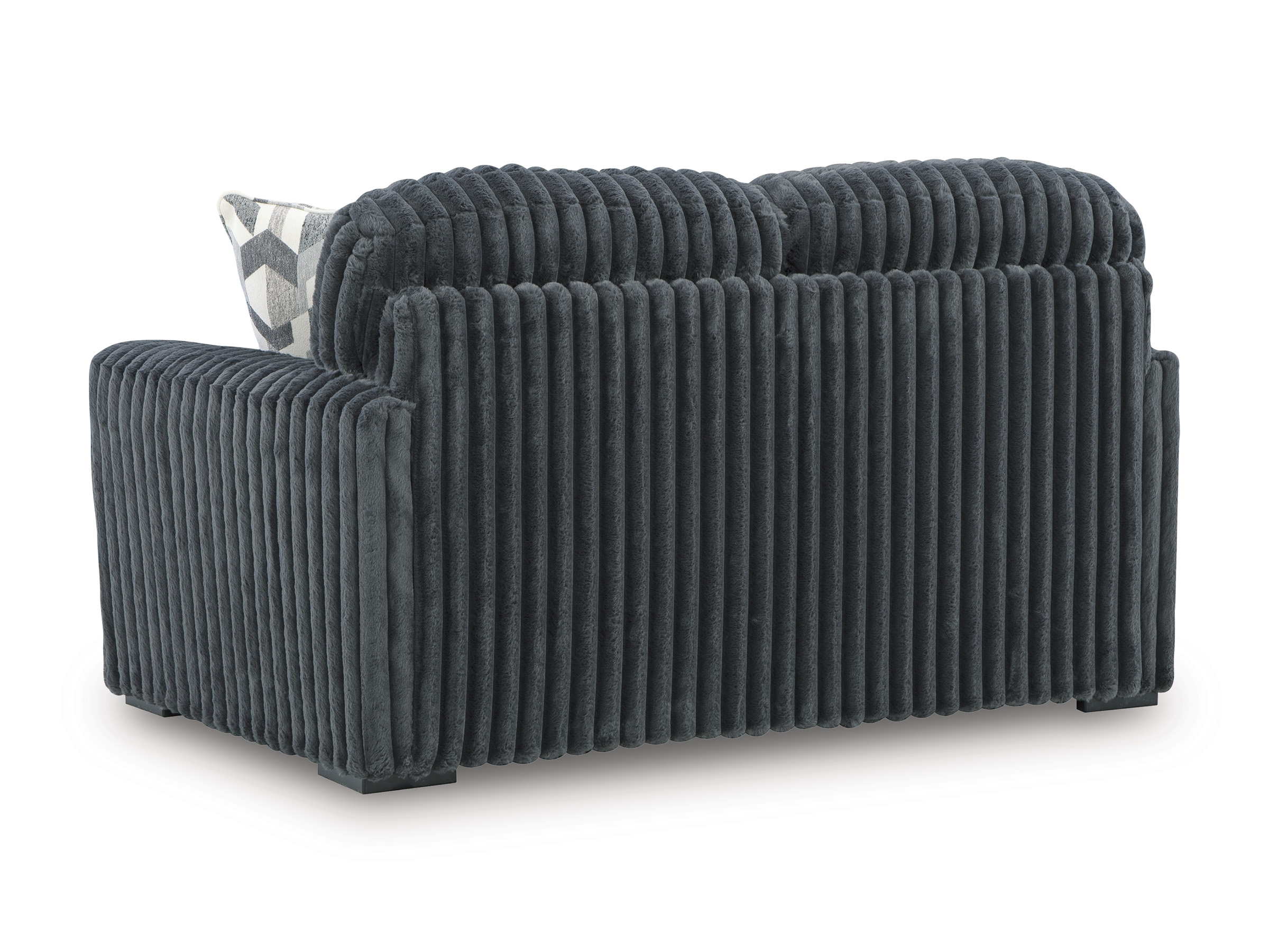 Midnight Madness Modern Loveseat | Gunmetal Upholstery